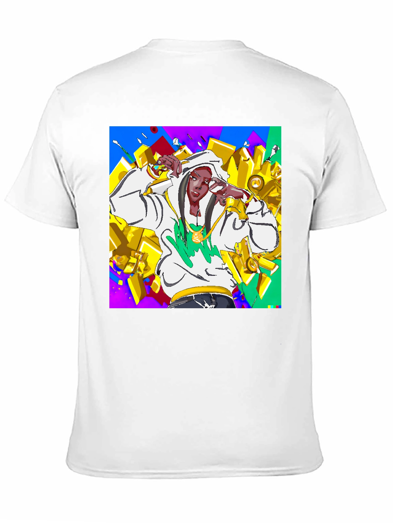 Black Urban Style Graphic Tee - Animated Character Design view 11