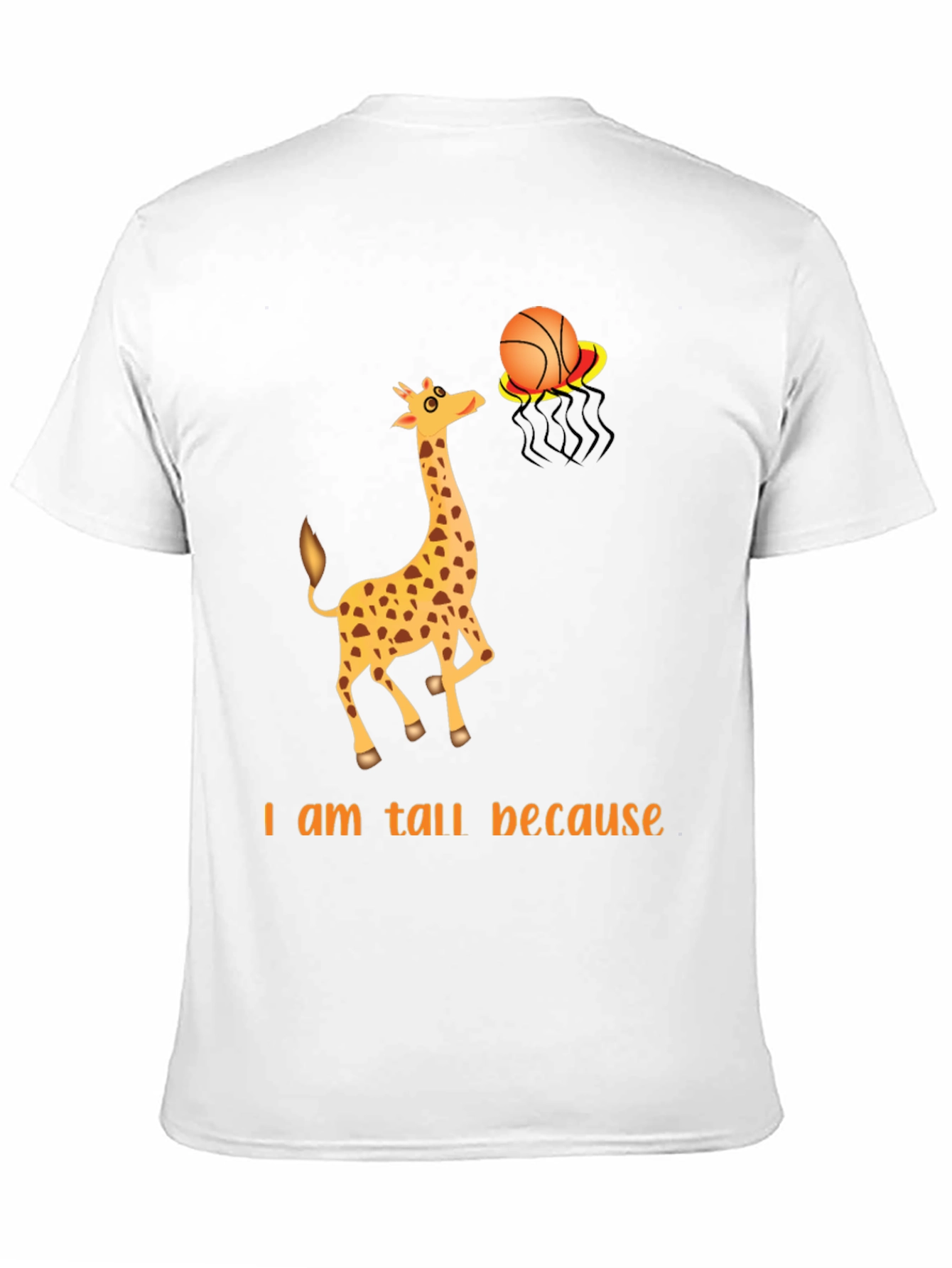 Black Tall Giraffe Basketball T-Shirt view 11