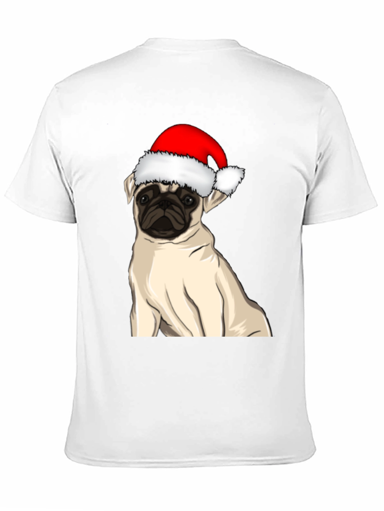 Black Pug in Santa Hat Graphic Tee view 11