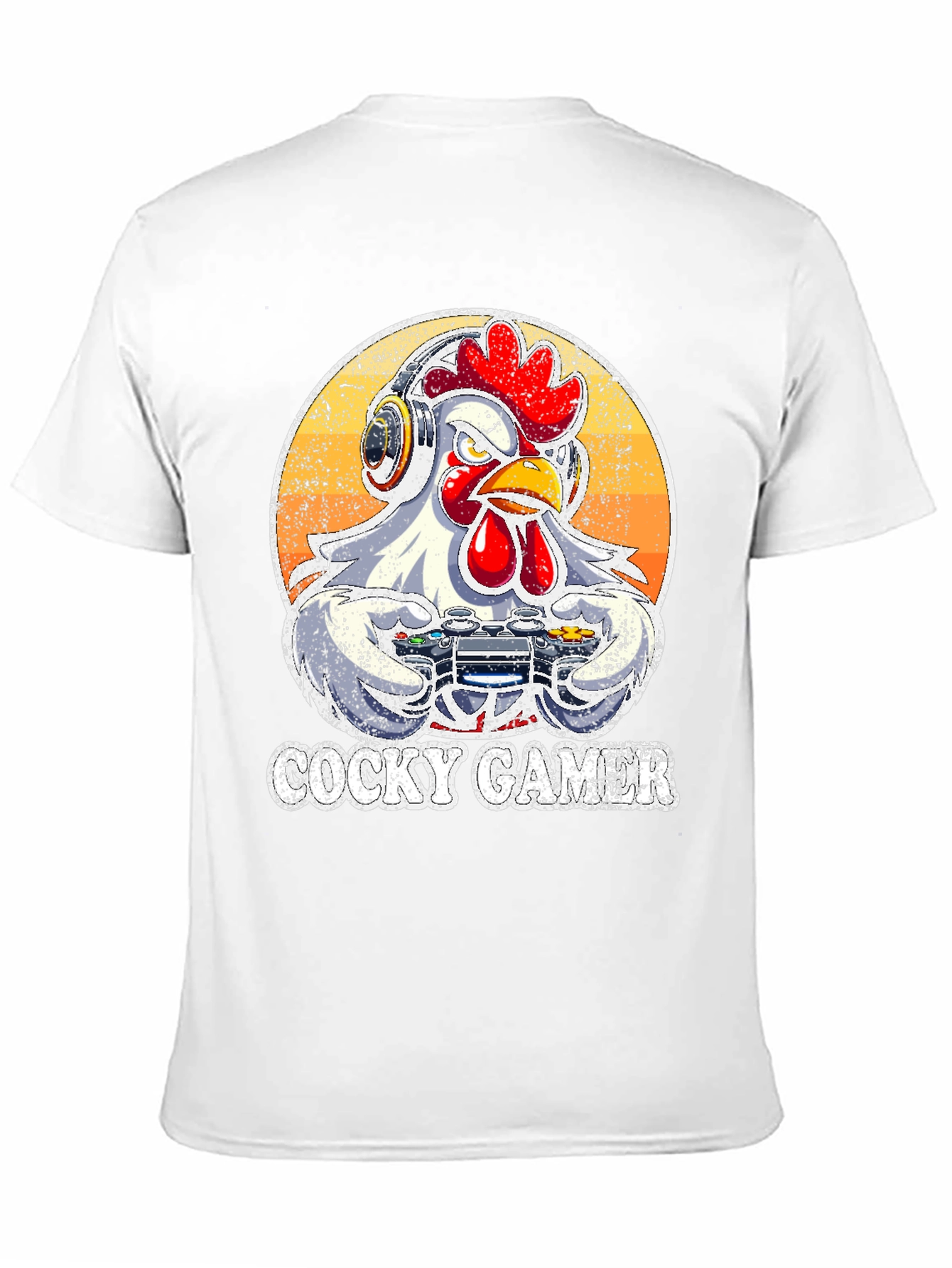 Black Cocky Gamer T-Shirt - Funny Chicken Video Game Tee view 11