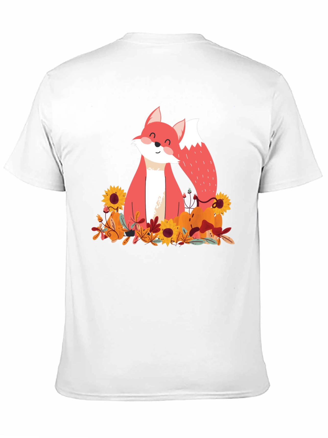 Black Autumn Fox Graphic Tee - Unisex Black T-Shirt view 11