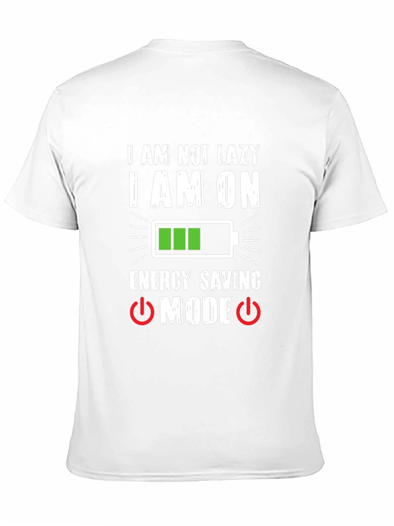 Black Funny "Energy Saving Mode" Graphic T-Shirt view 11