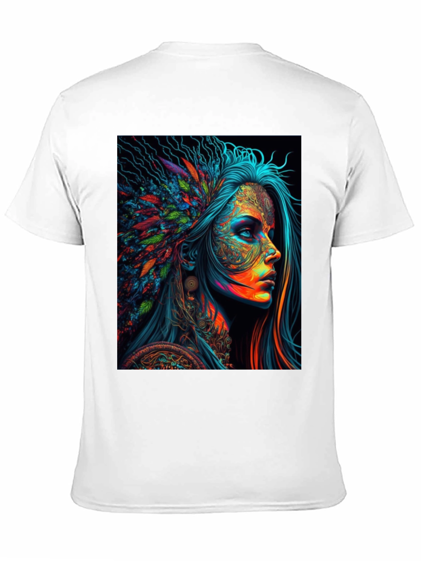 Black Vibrant Psychedelic Woman Graphic T-Shirt view 11