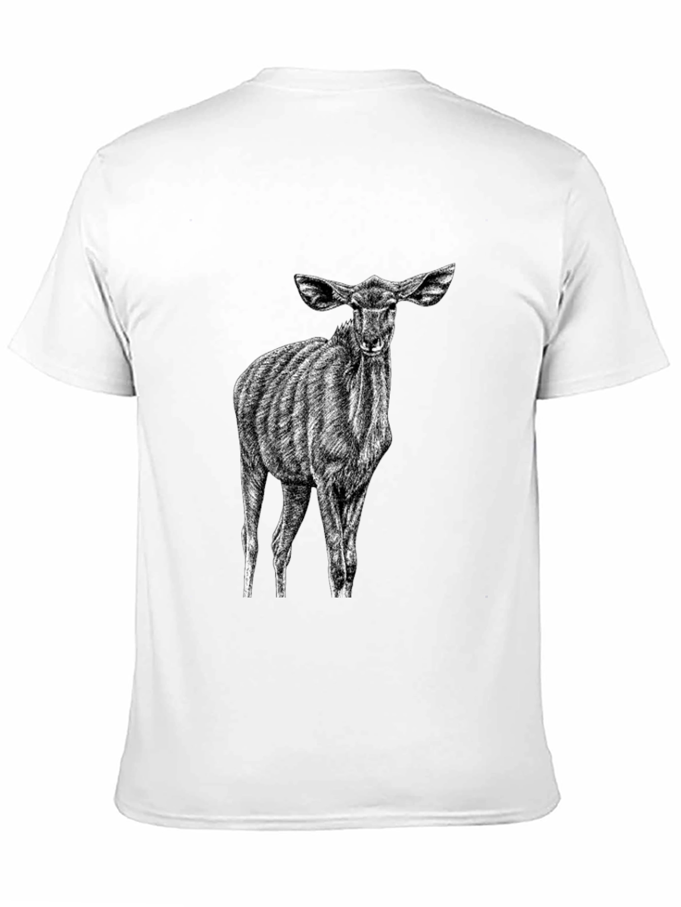 Black Black T-Shirt with Kudu Antelope Design view 11