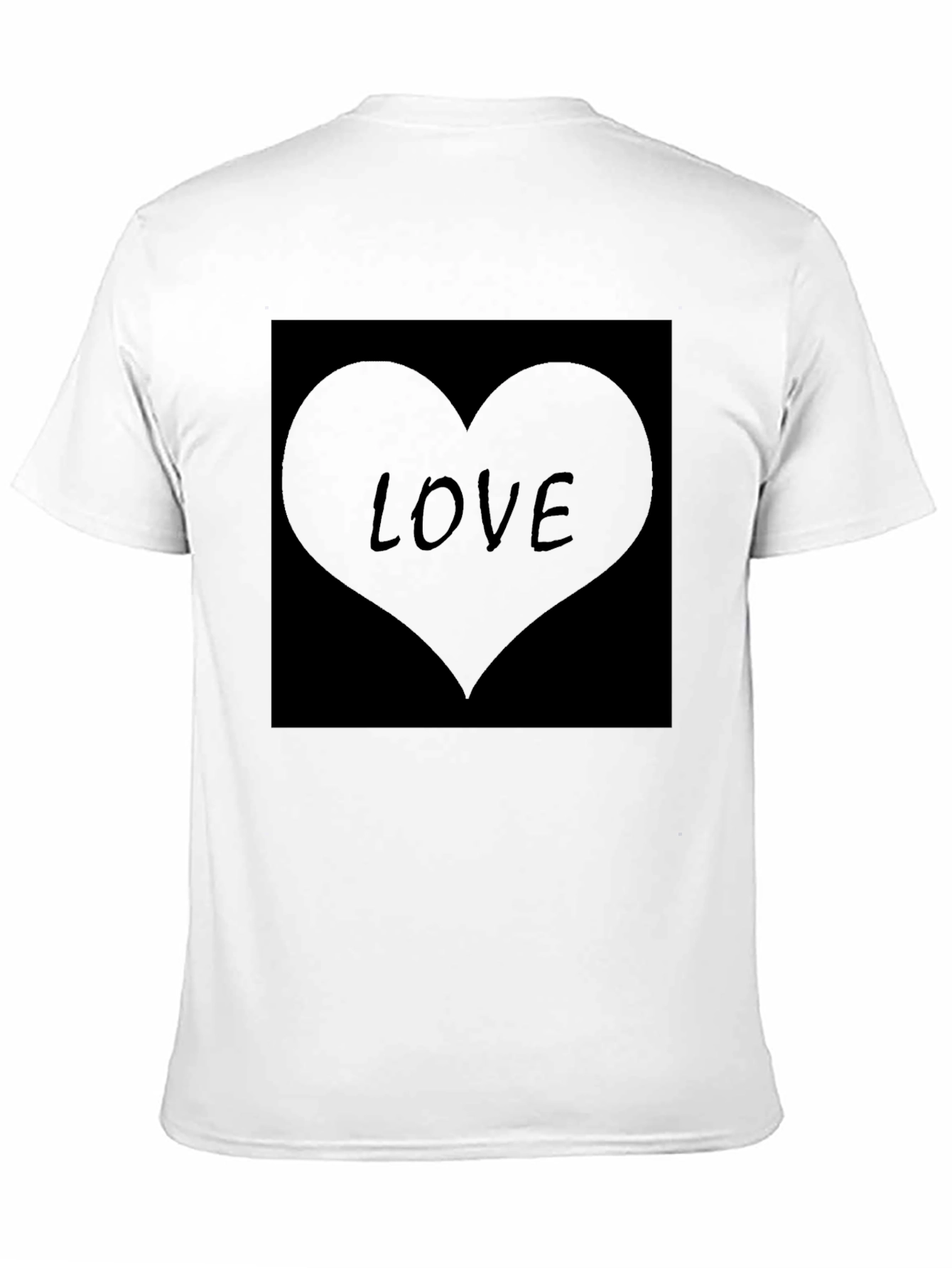 Black Men's Black Love Heart Graphic T-Shirt view 11
