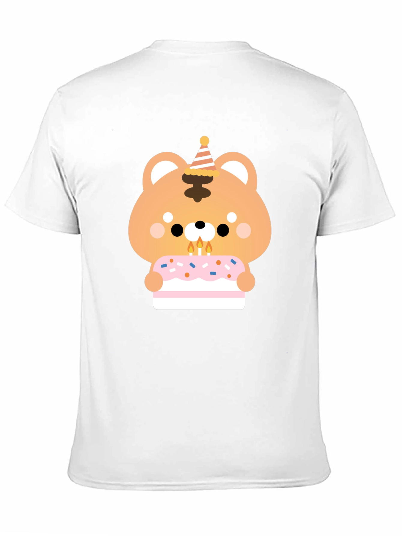 Black Cute Bear Birthday Cake T-Shirt view 11