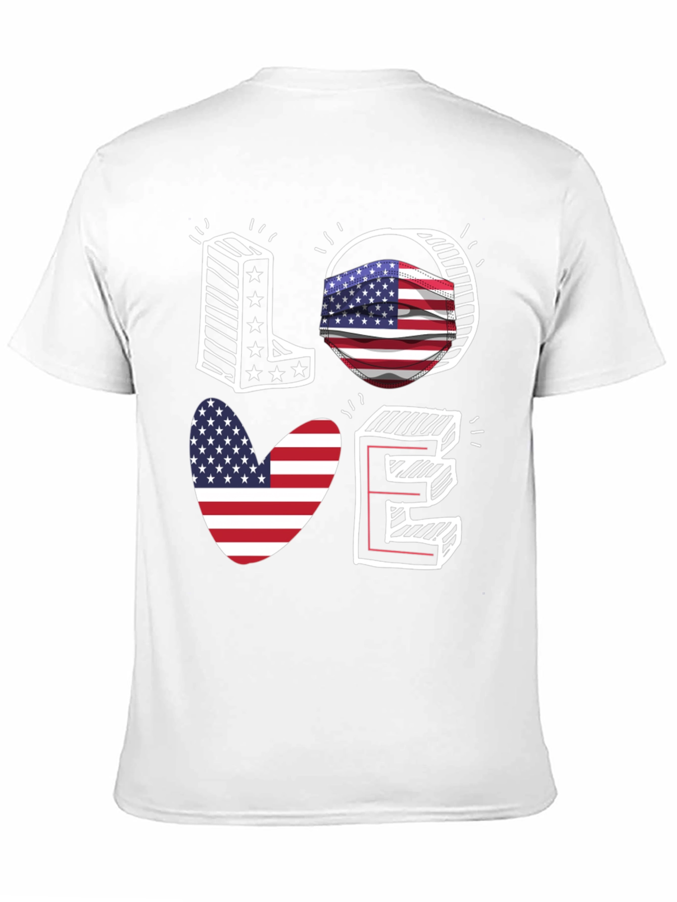 Patriotic LOVE T-Shirt: USA Flag Design - 11