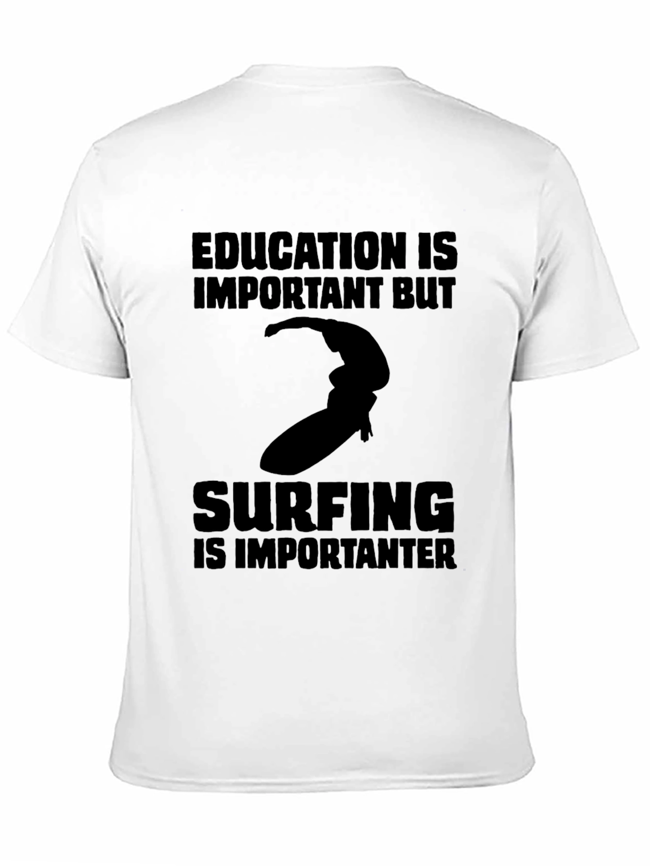 Black Surfing Is Importanter T-Shirt view 11