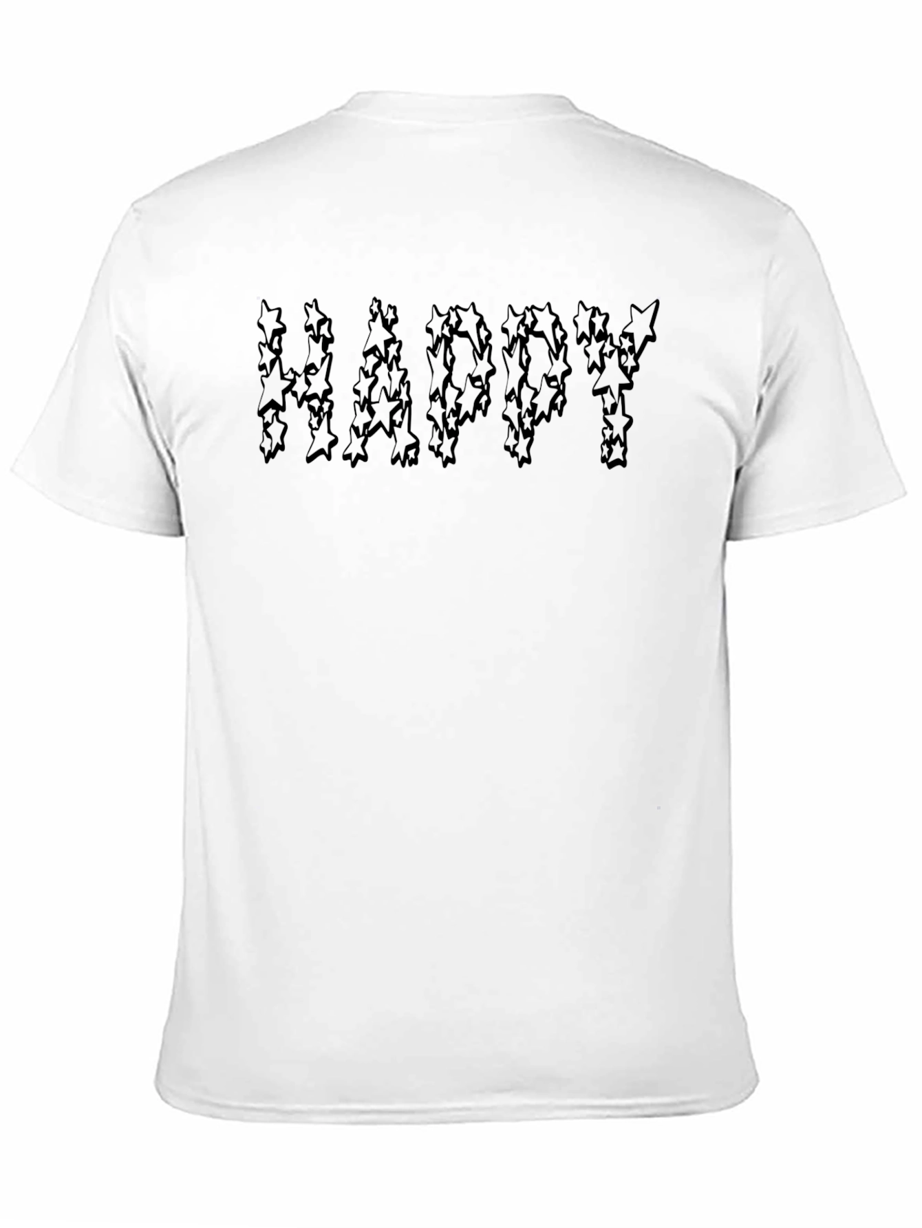 Black Happy Starry Graphic Black T-Shirt view 11