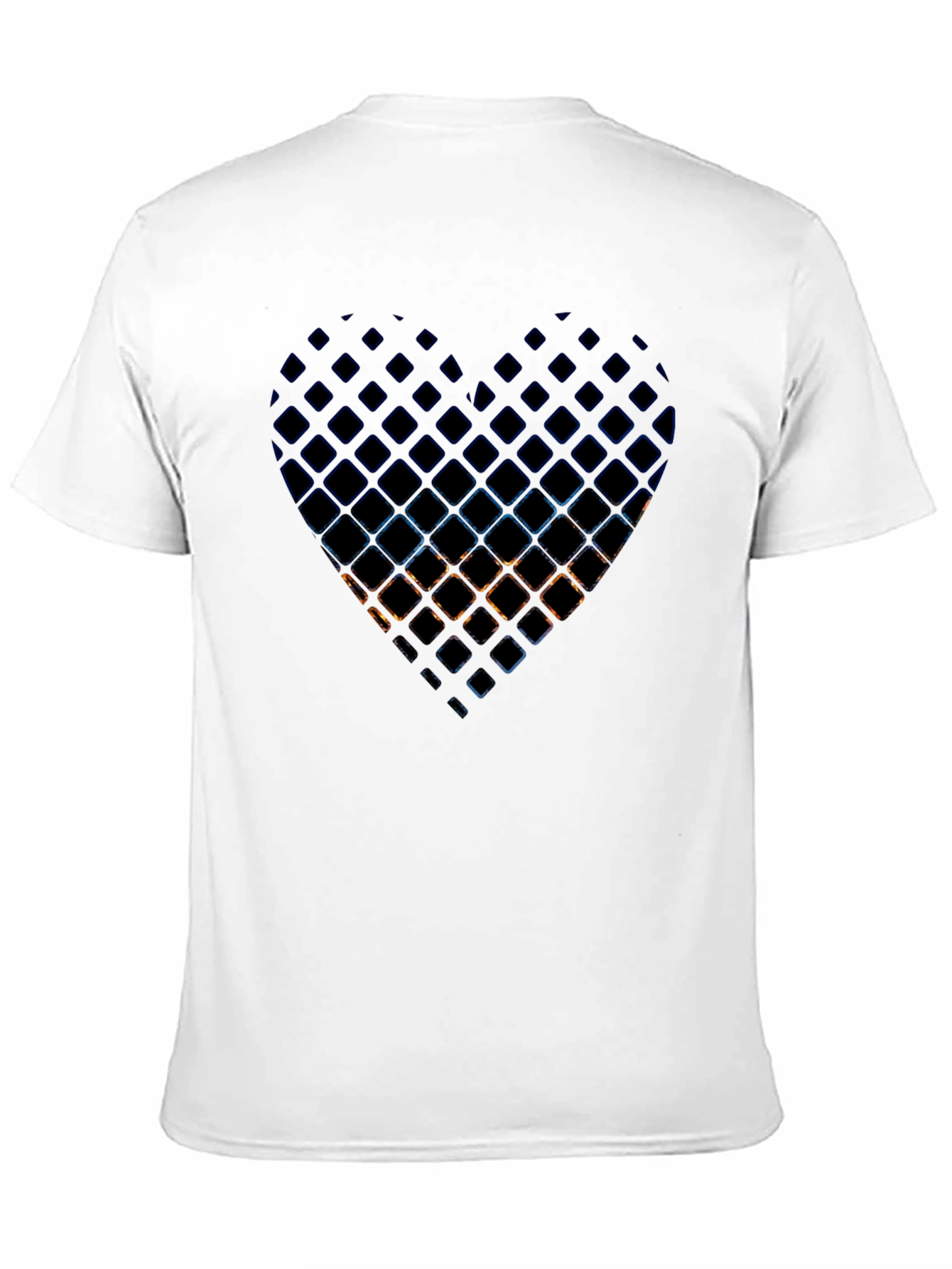Black Abstract Heart Grid Men's Black T-Shirt view 11