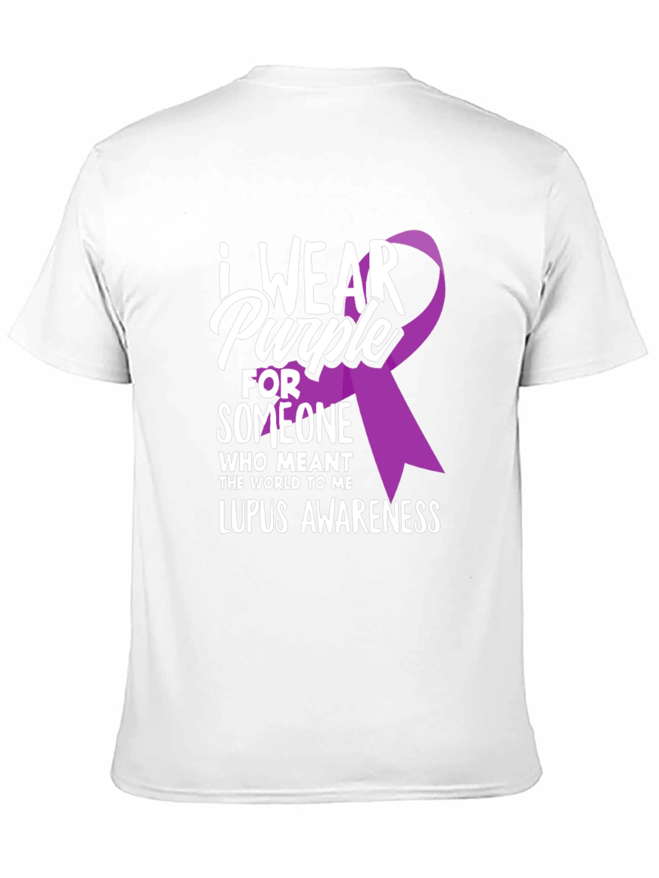 Black Lupus Awareness T-Shirt - I Wear Purple Ribbon view 11