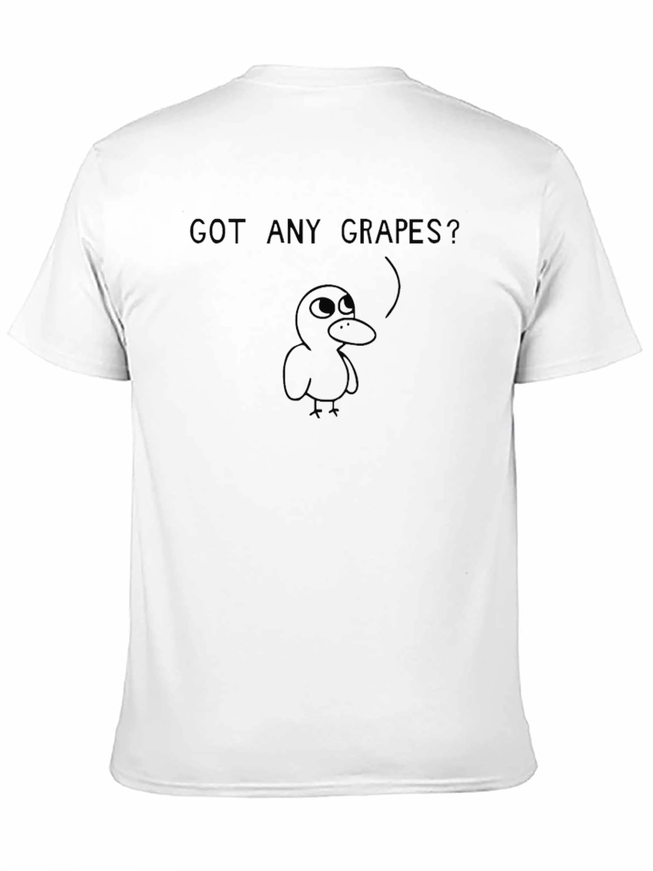 Black Got Any Grapes? Funny Duck Graphic Black T-Shirt view 11