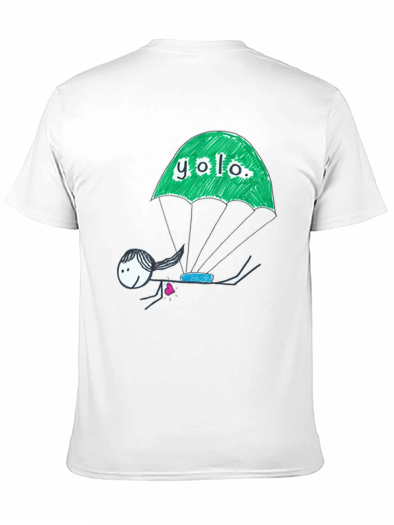 Black YOLO Parachute Graphic T-Shirt - Black Cotton Tee view 11