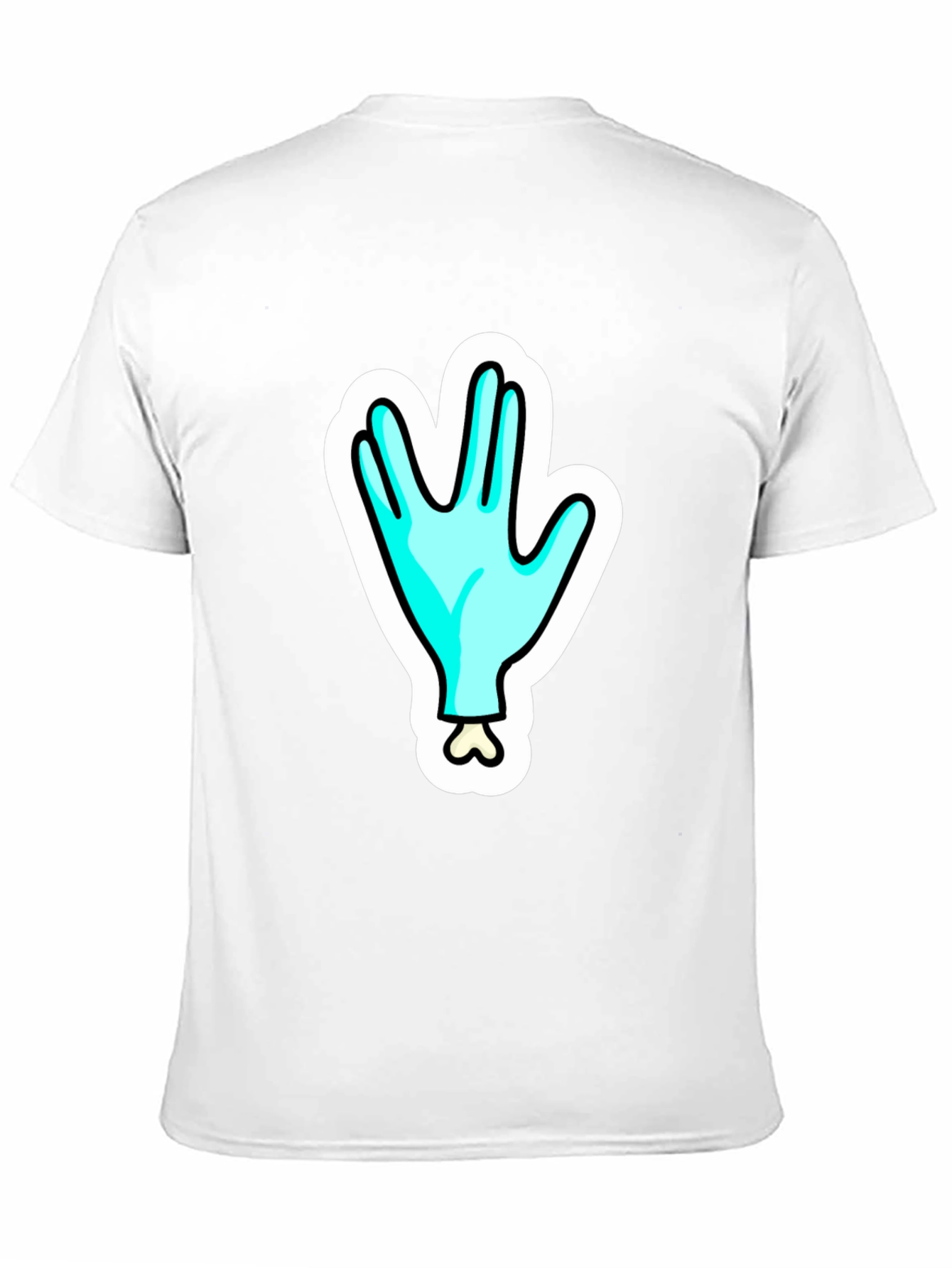 Black Funny Alien Hand T-Shirt - Outer Space Cartoon Tee view 11