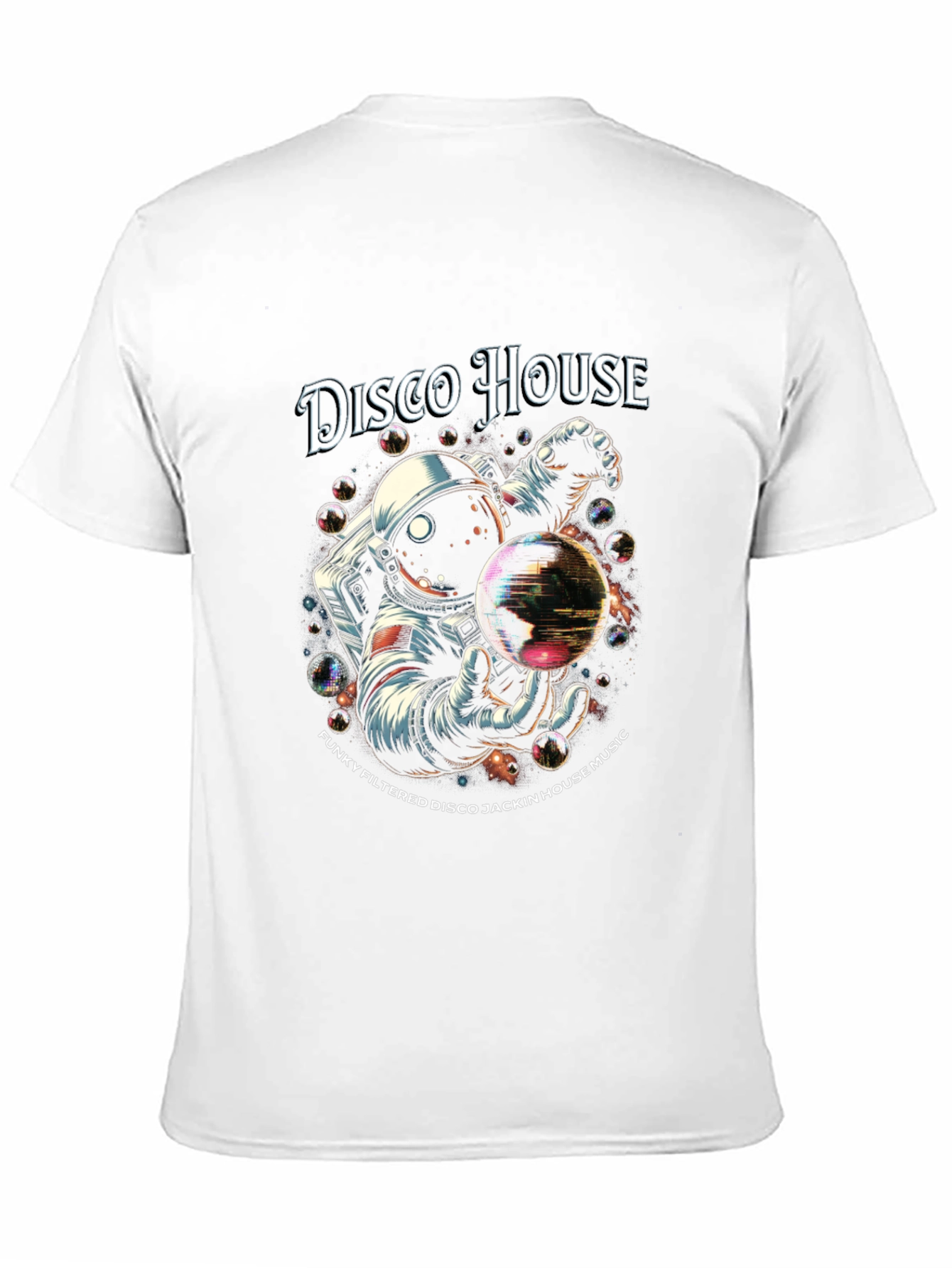Black Disco House Astronaut Graphic T-Shirt view 11