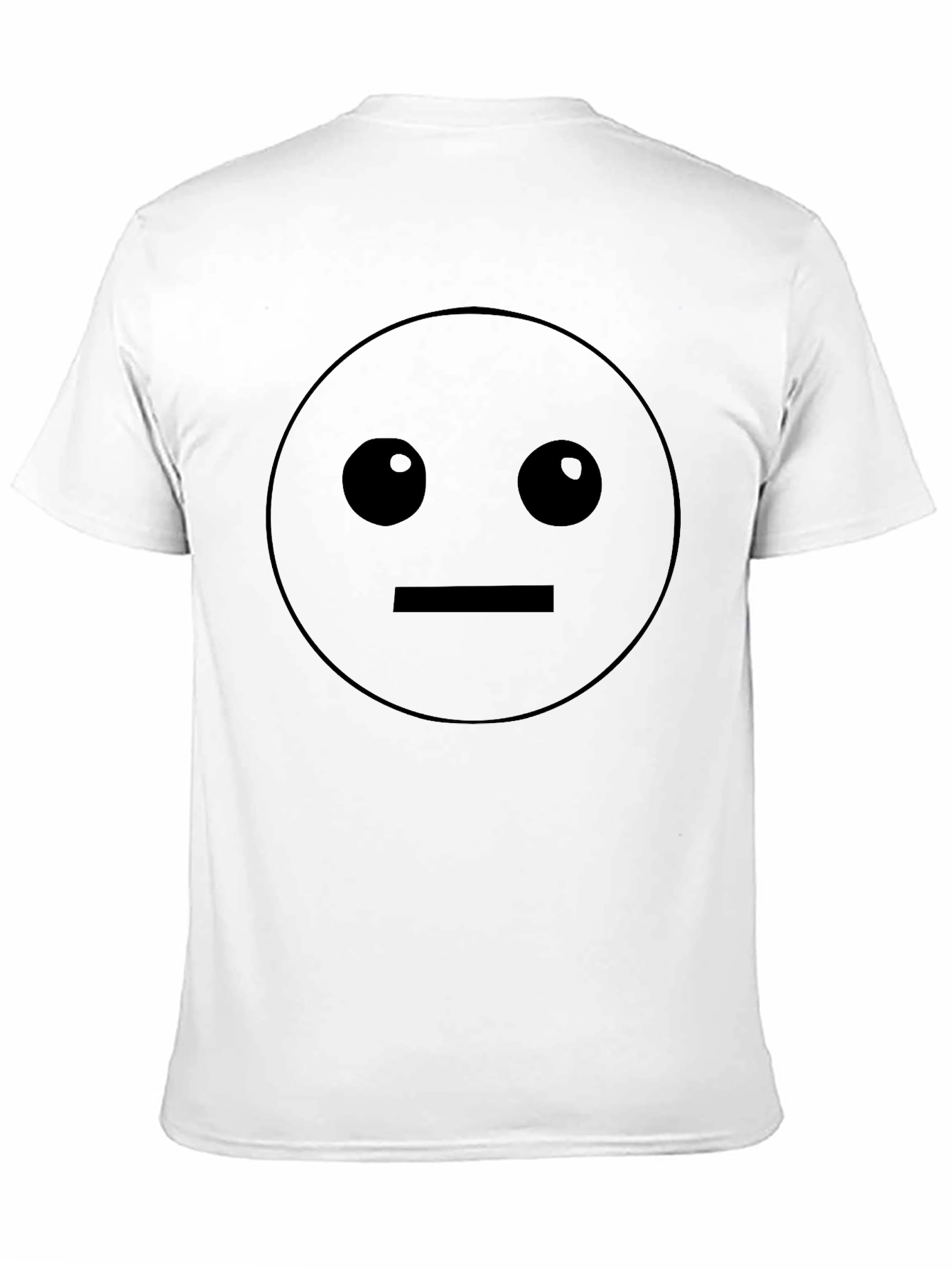 Black Deadpan Emoji Black T-Shirt - Classic Crew Neck Tee view 11