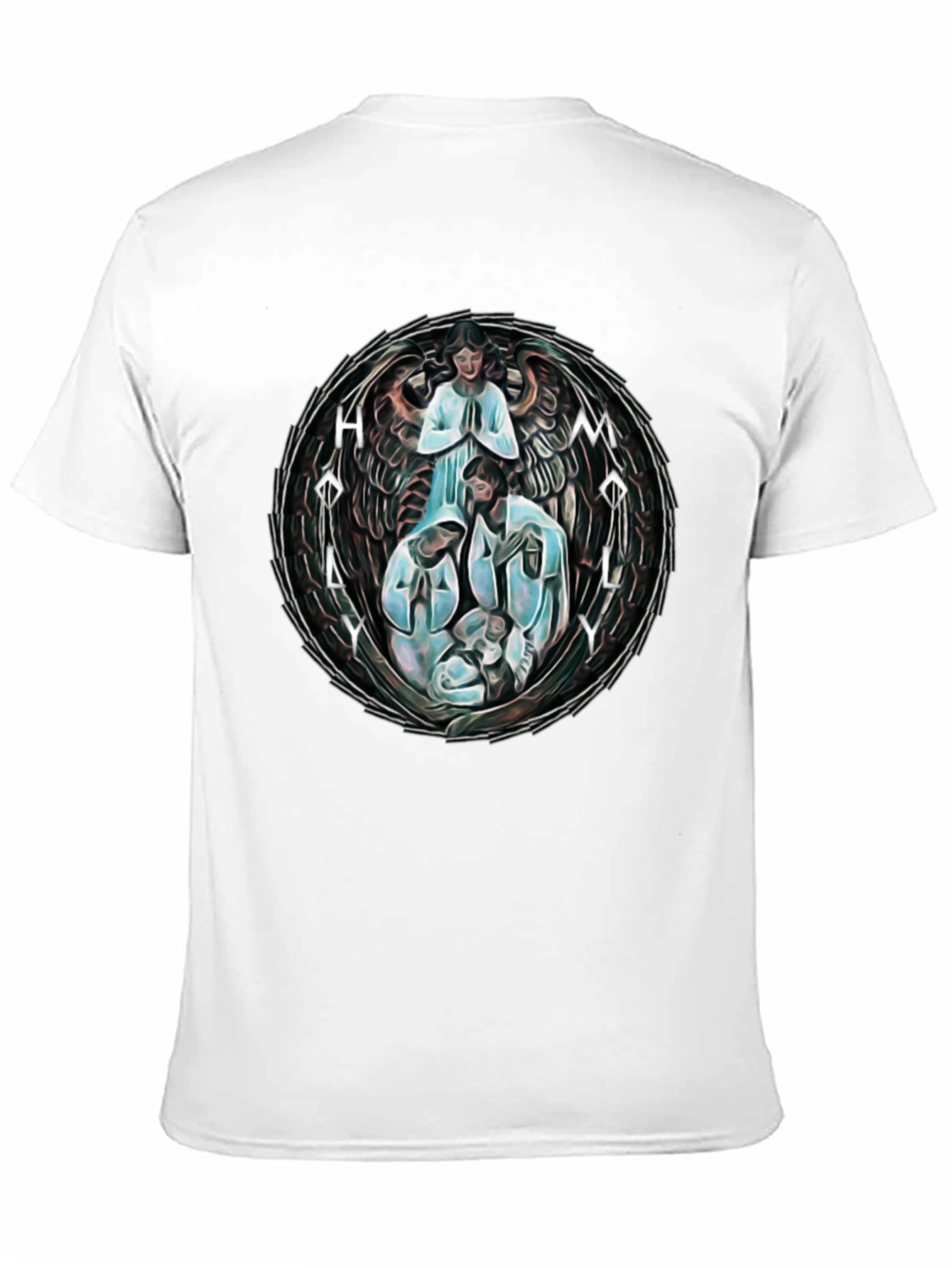 Black Holy Family Graphic T-Shirt - Unisex Black Tee view 11