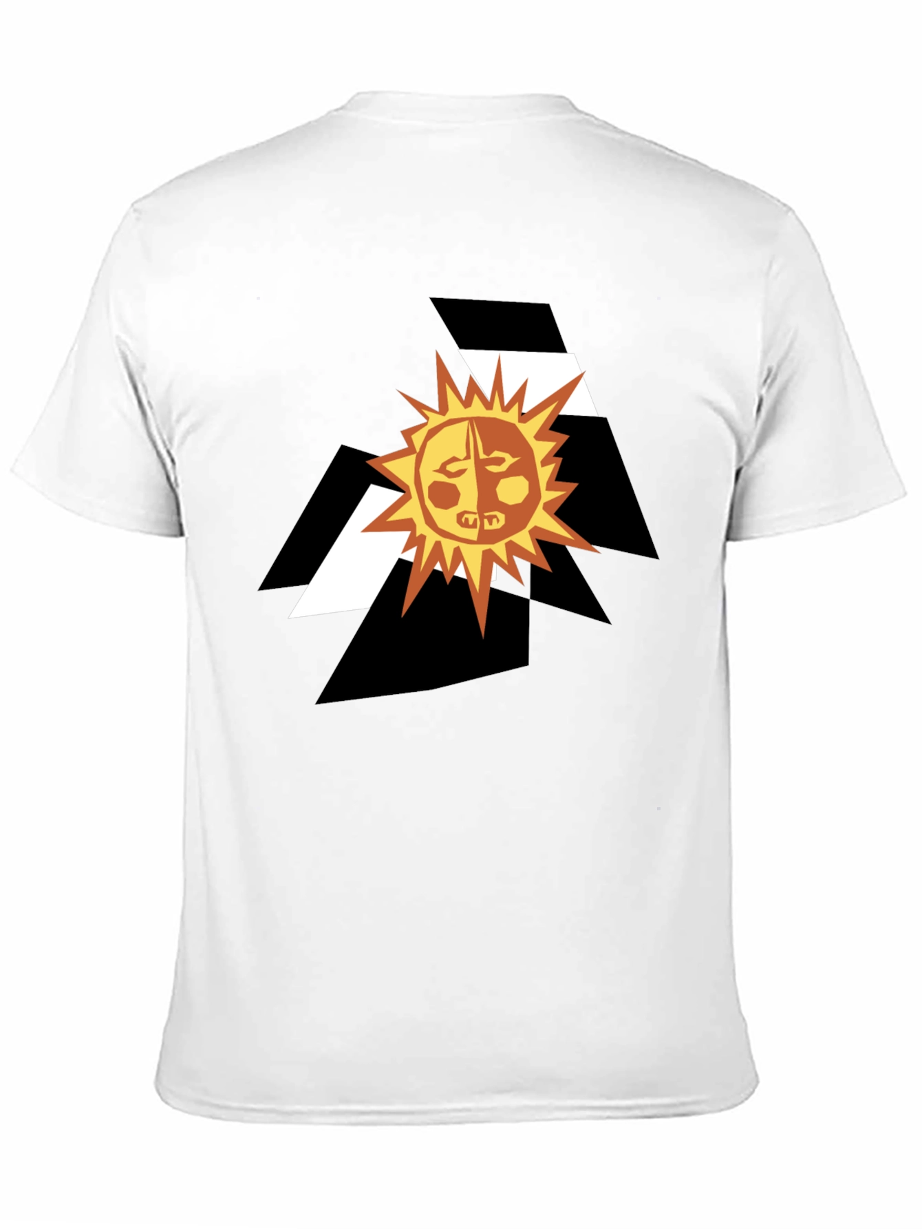 Black Abstract Sun Graphic Black T-Shirt view 11