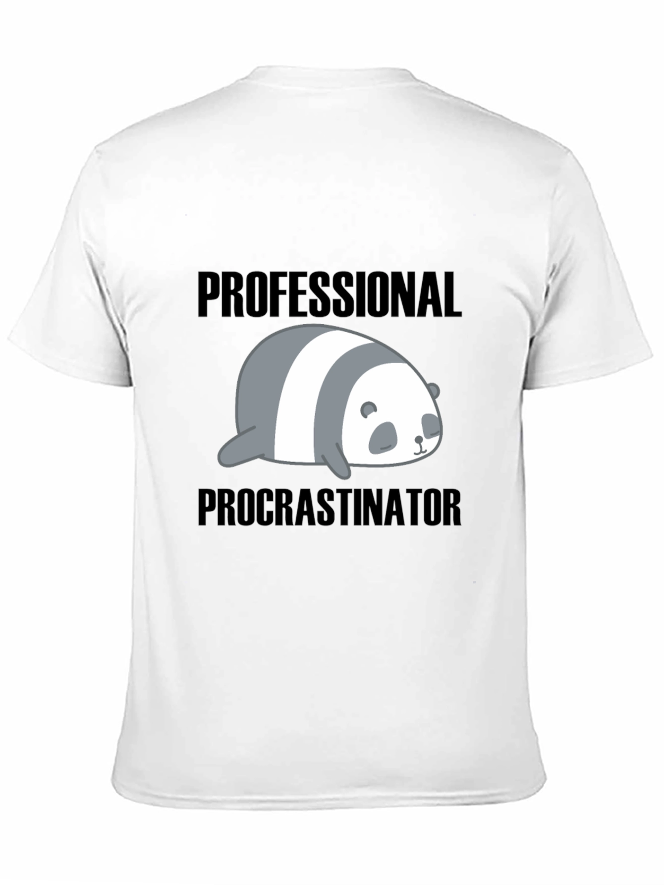 Black Professional Procrastinator Panda T-Shirt - Funny Graphic Tee view 11