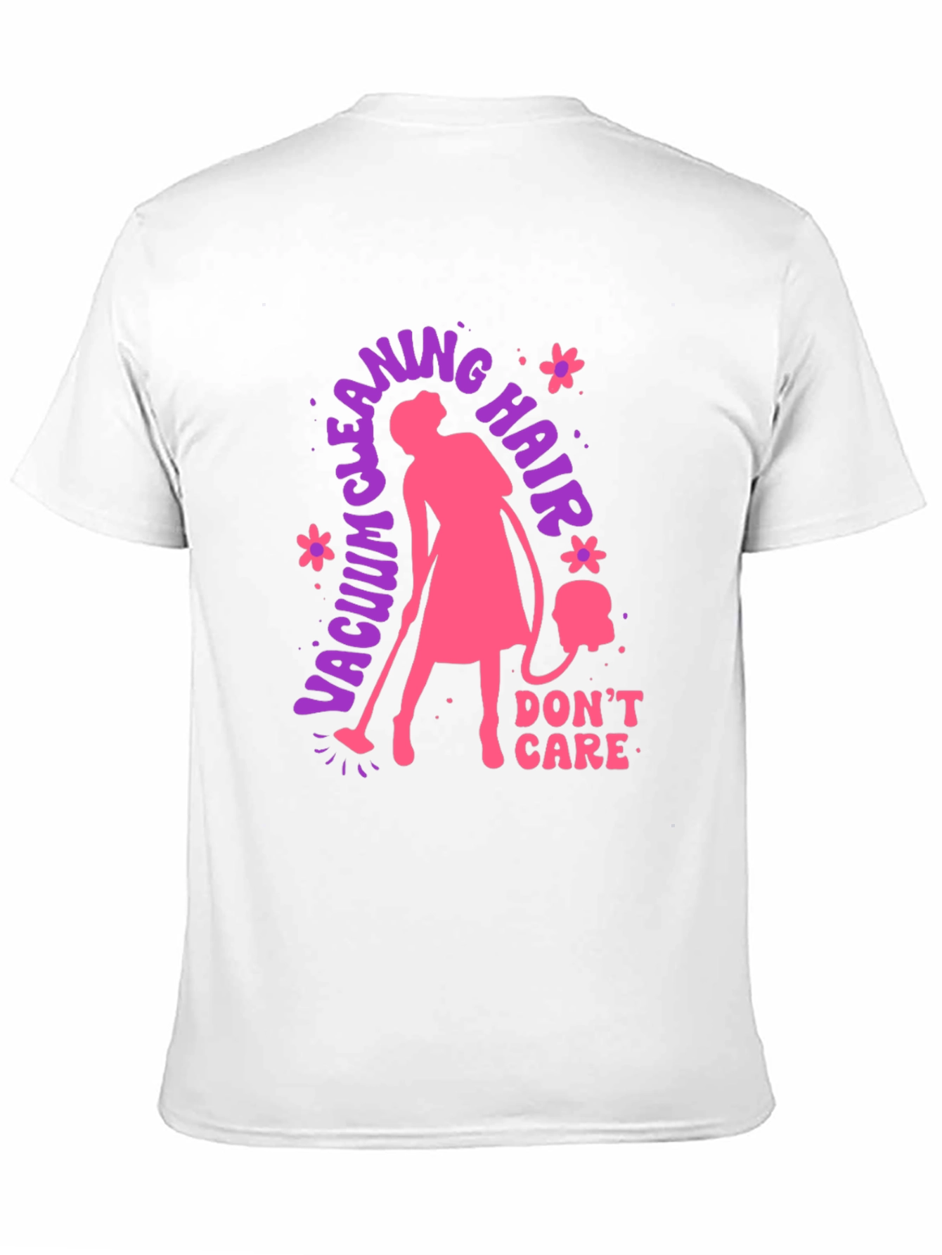 Black Vacuum Cleaning Hair Don't Care T-Shirt view 11