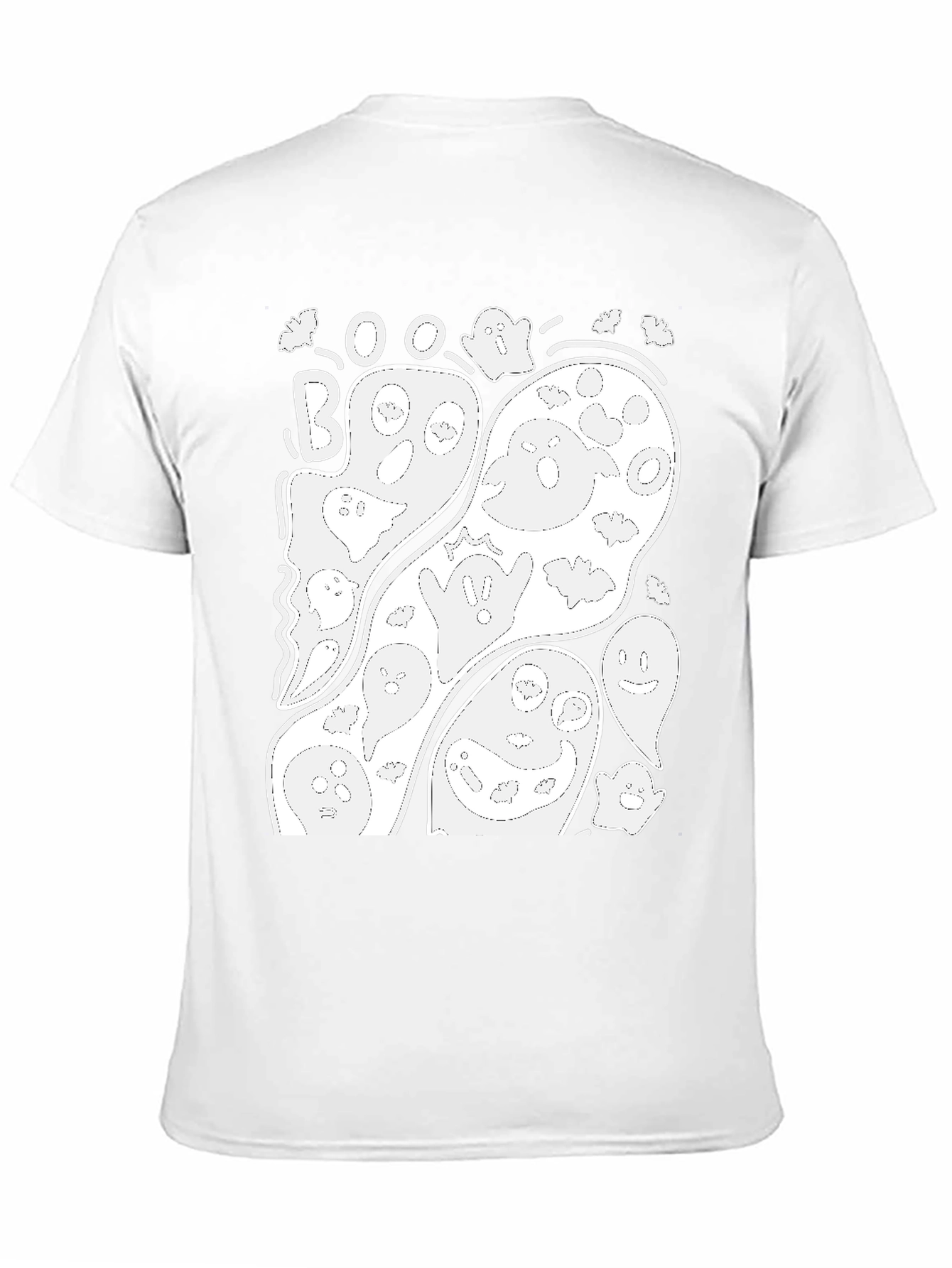 Black Ghostly Boo Halloween Graphic T-Shirt view 11