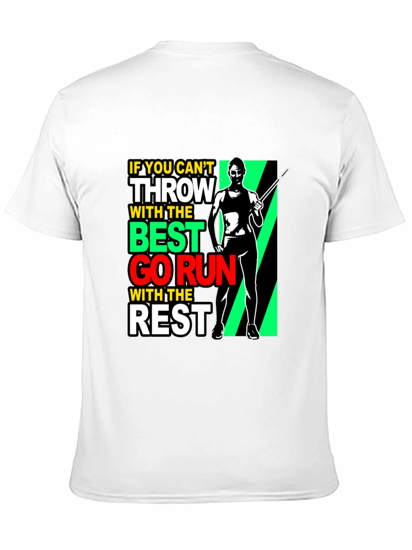 Black Thrower Graphic Tee - If You Can't Throw Go Run! view 11