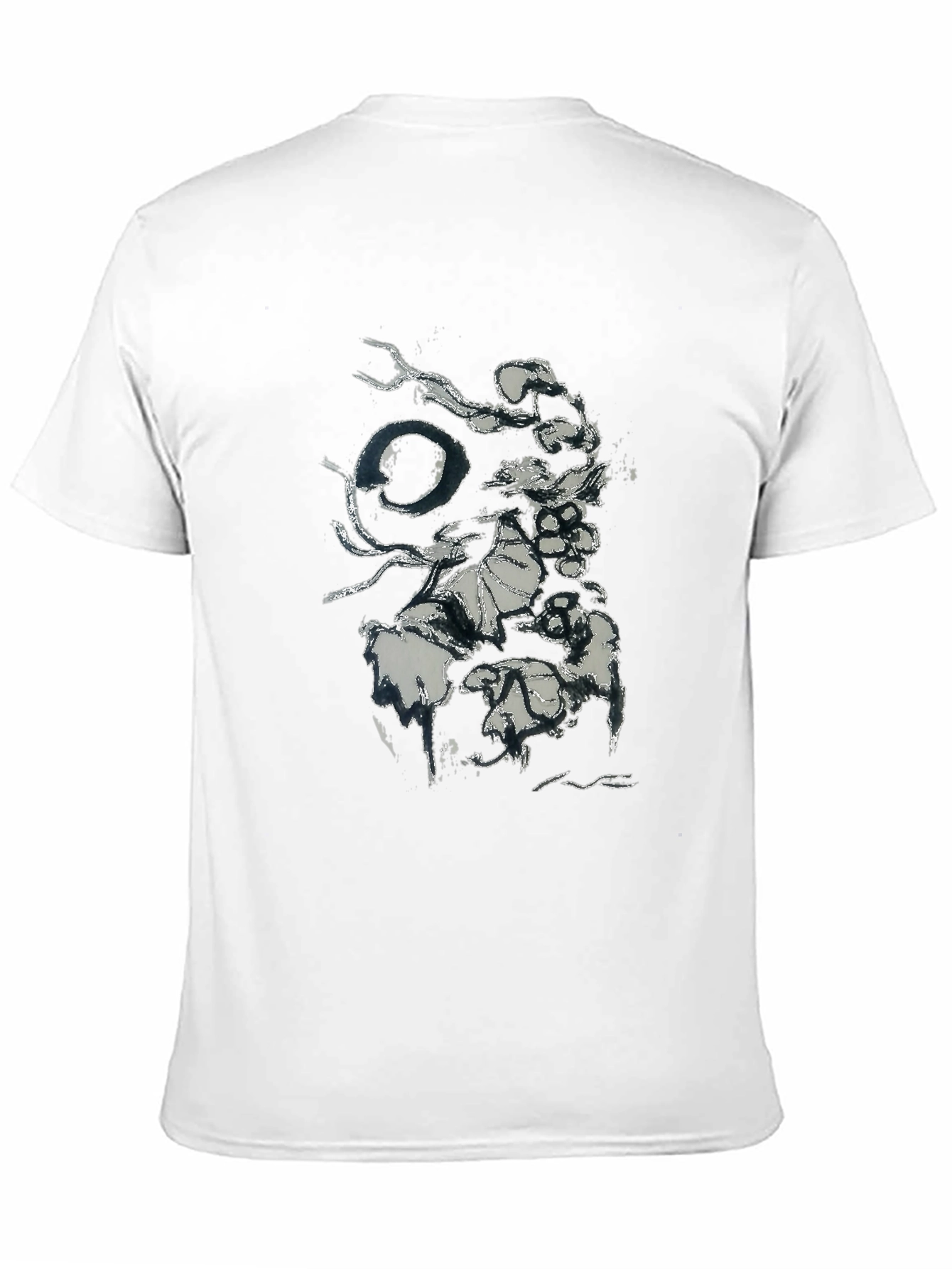 Black Abstract Graphic Tee - Black Casual T-Shirt view 11