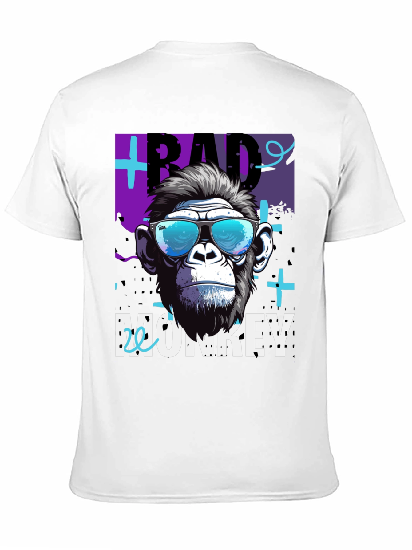 Black Bad Monkey Graphic T-Shirt - Cool Ape Design view 11