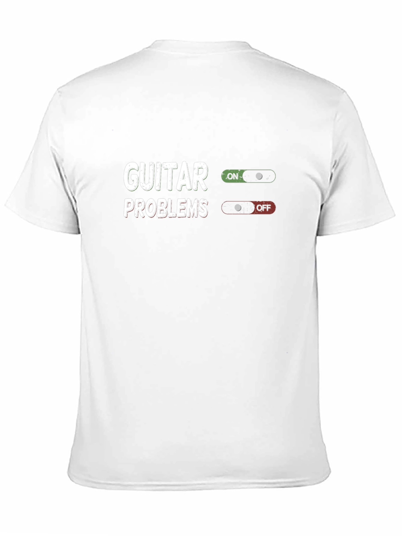 Black Guitar Problems On/Off T-Shirt - Musician Humor Tee view 11