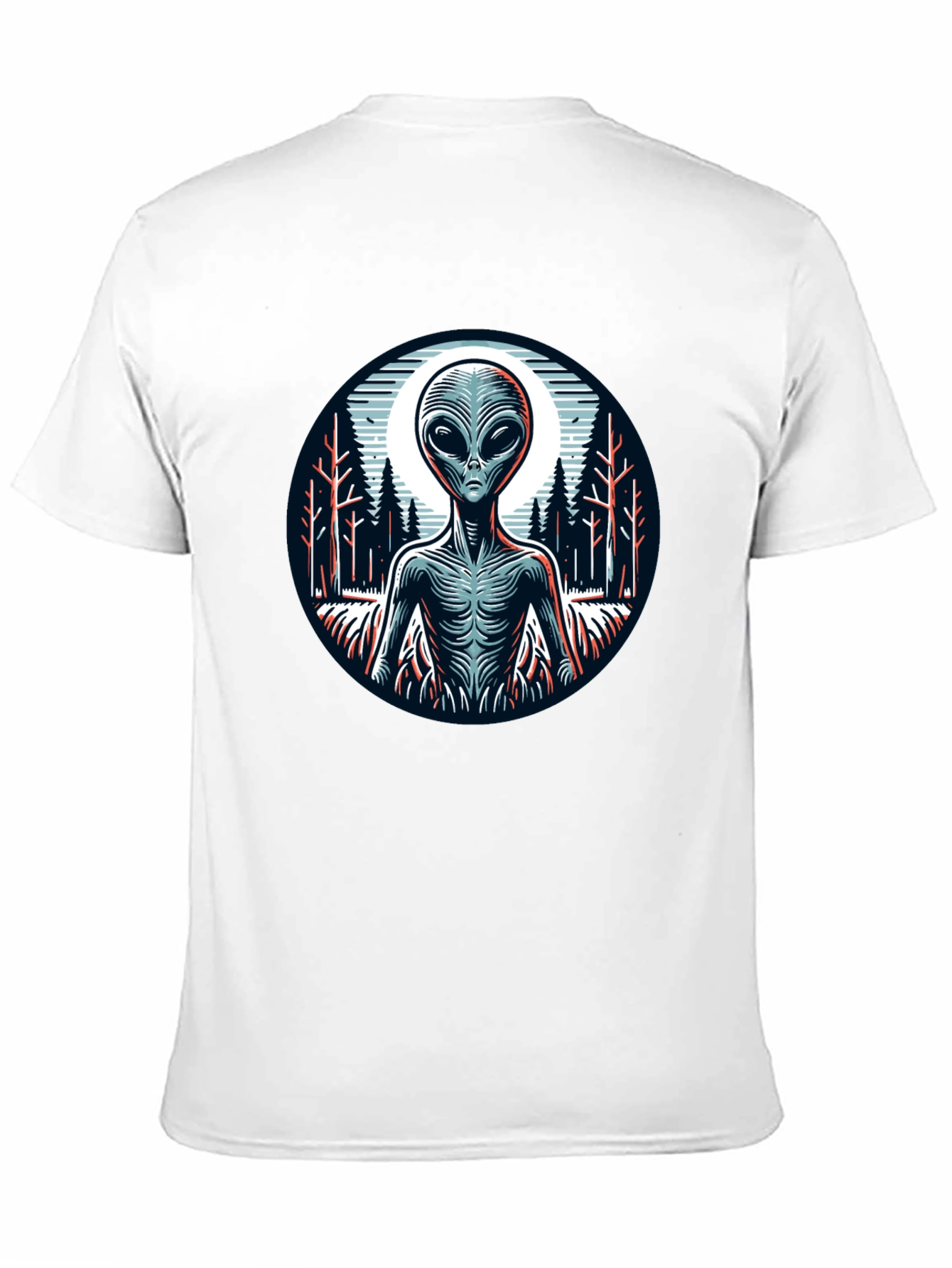 Black Alien Graphic Print Black T-Shirt view 11