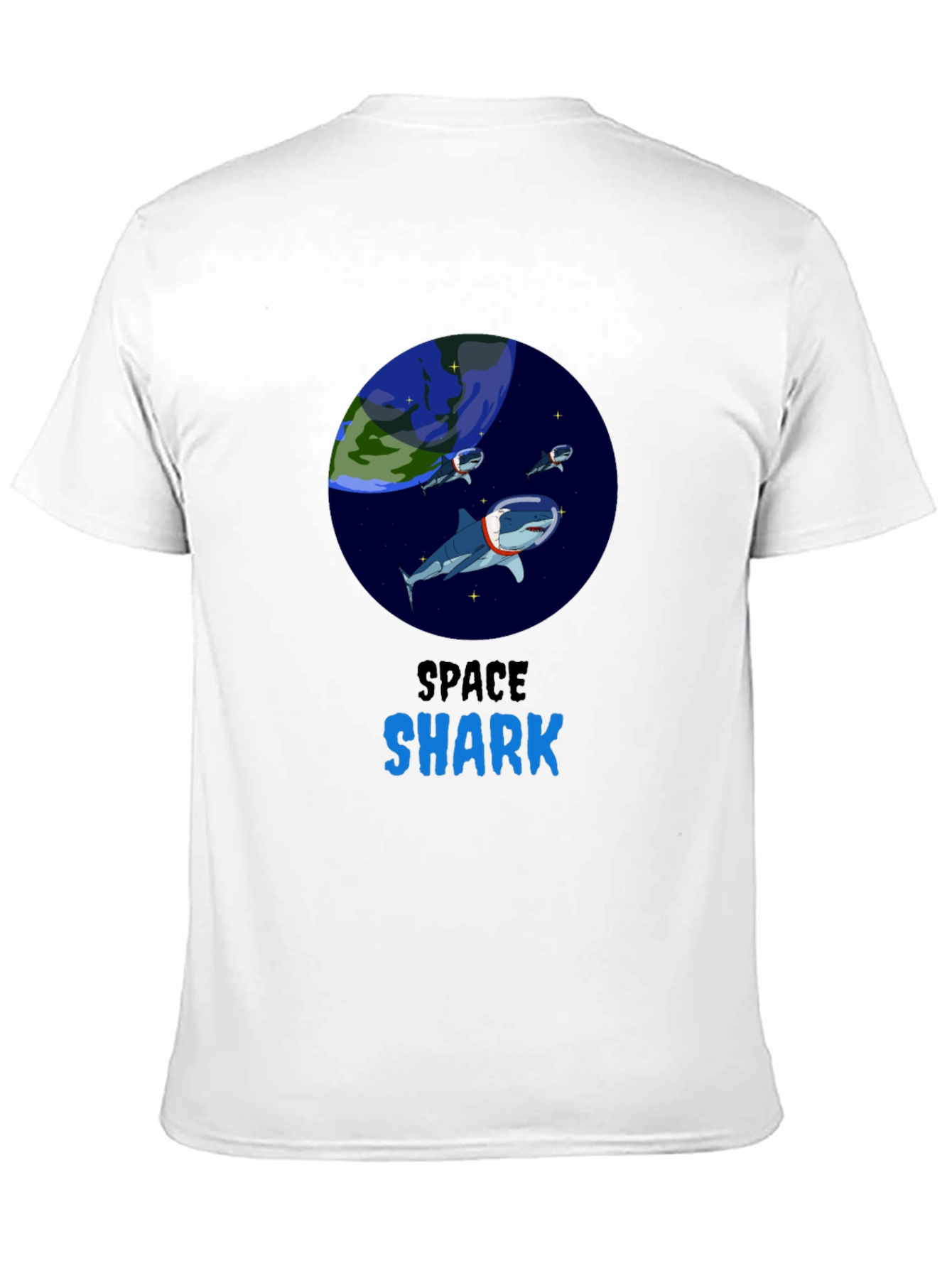 Black Space Shark Graphic T-Shirt view 11