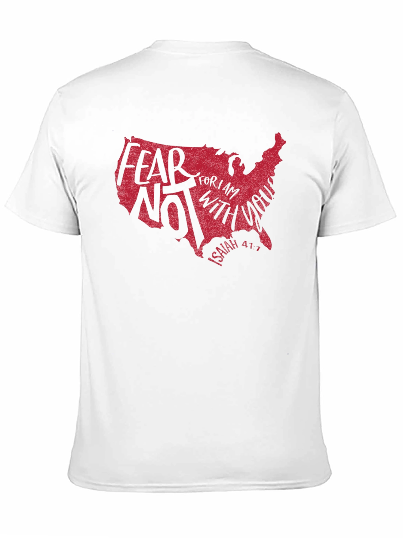 Black Fear Not Isaiah 41:1 T-Shirt - USA Map Graphic view 11