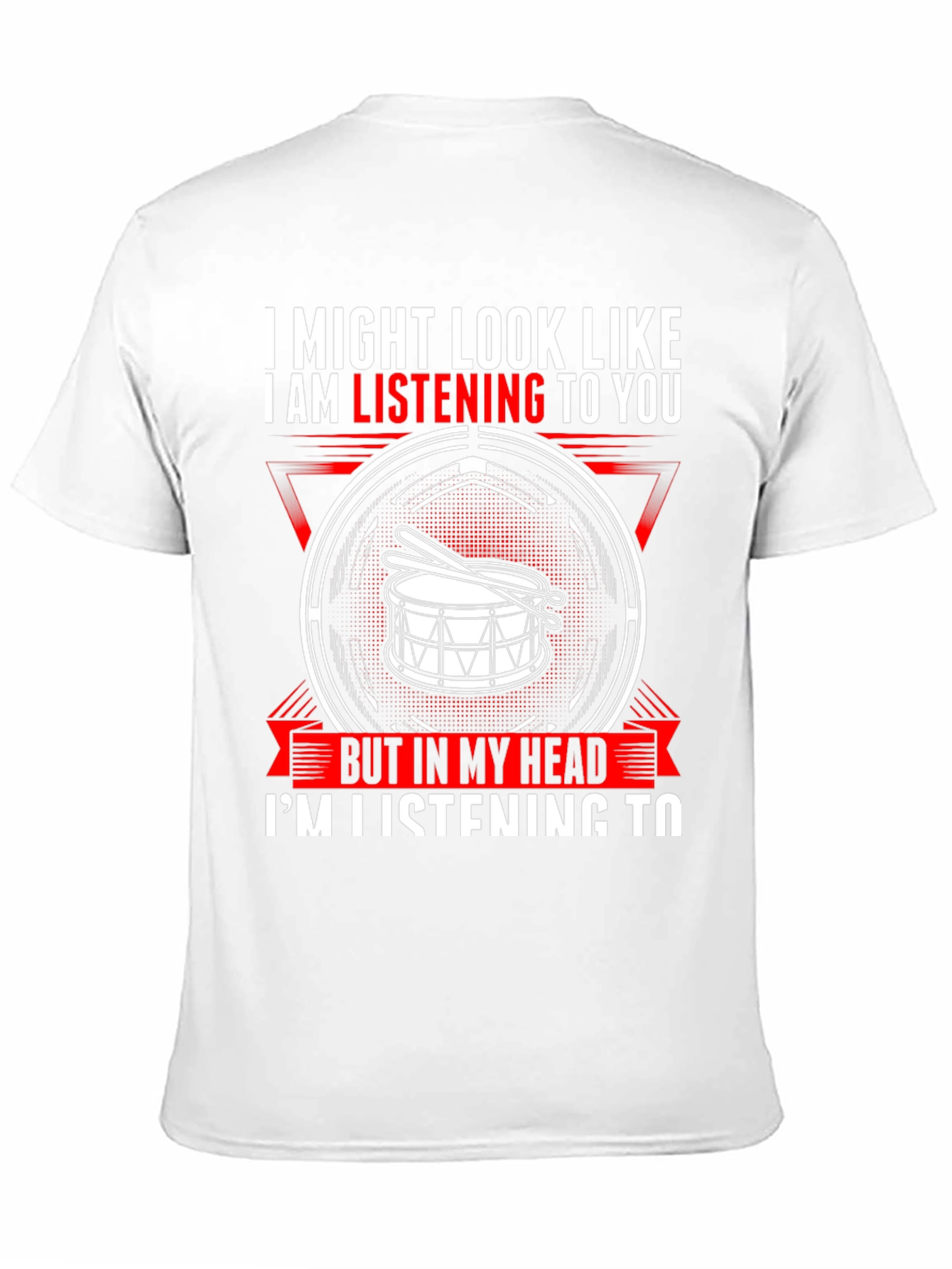 Black Drummer T-Shirt: I'm Listening to Drums in My Head view 11