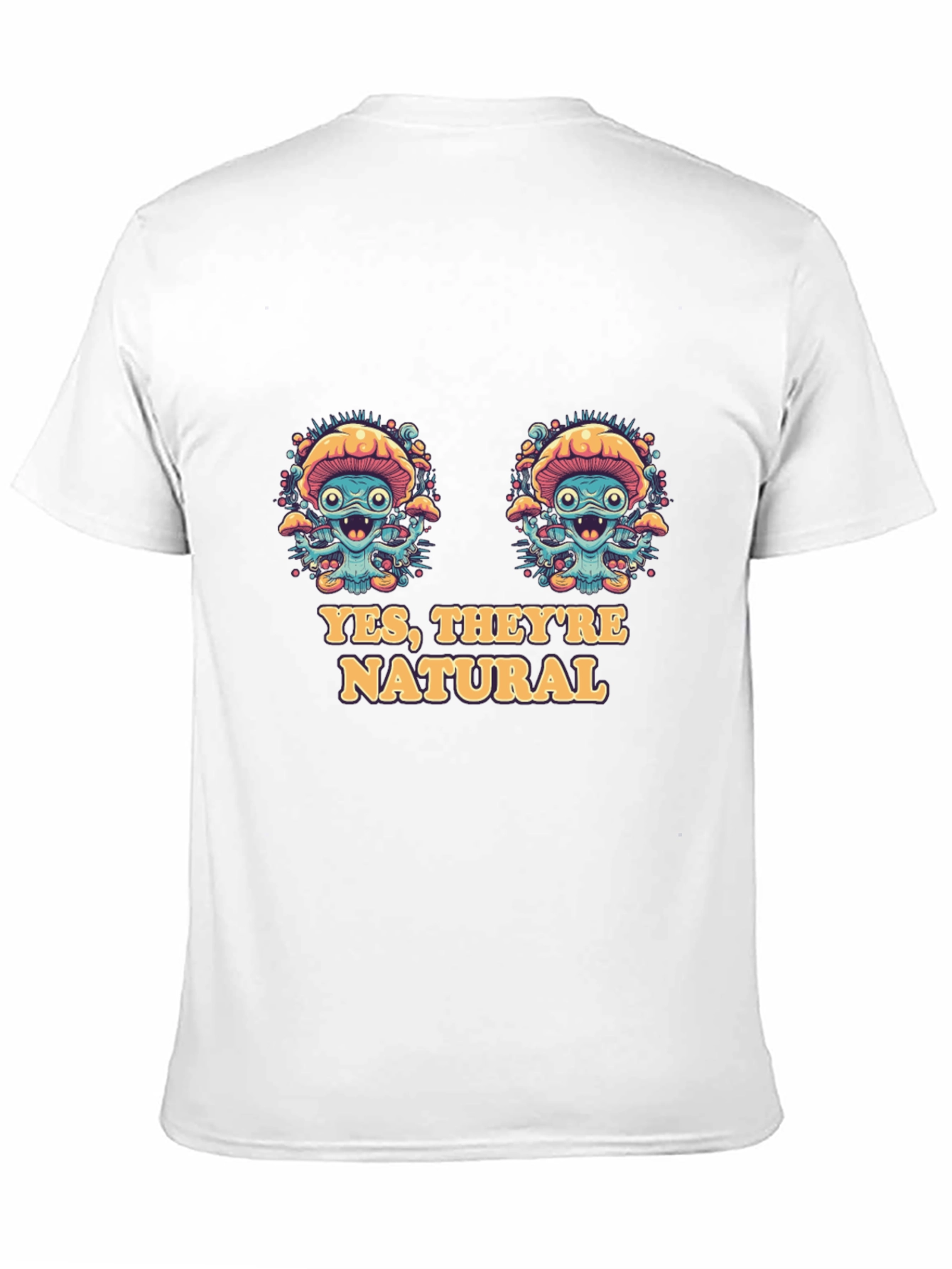 Black Funny Mushroom T-Shirt - Yes, They're Natural! view 11