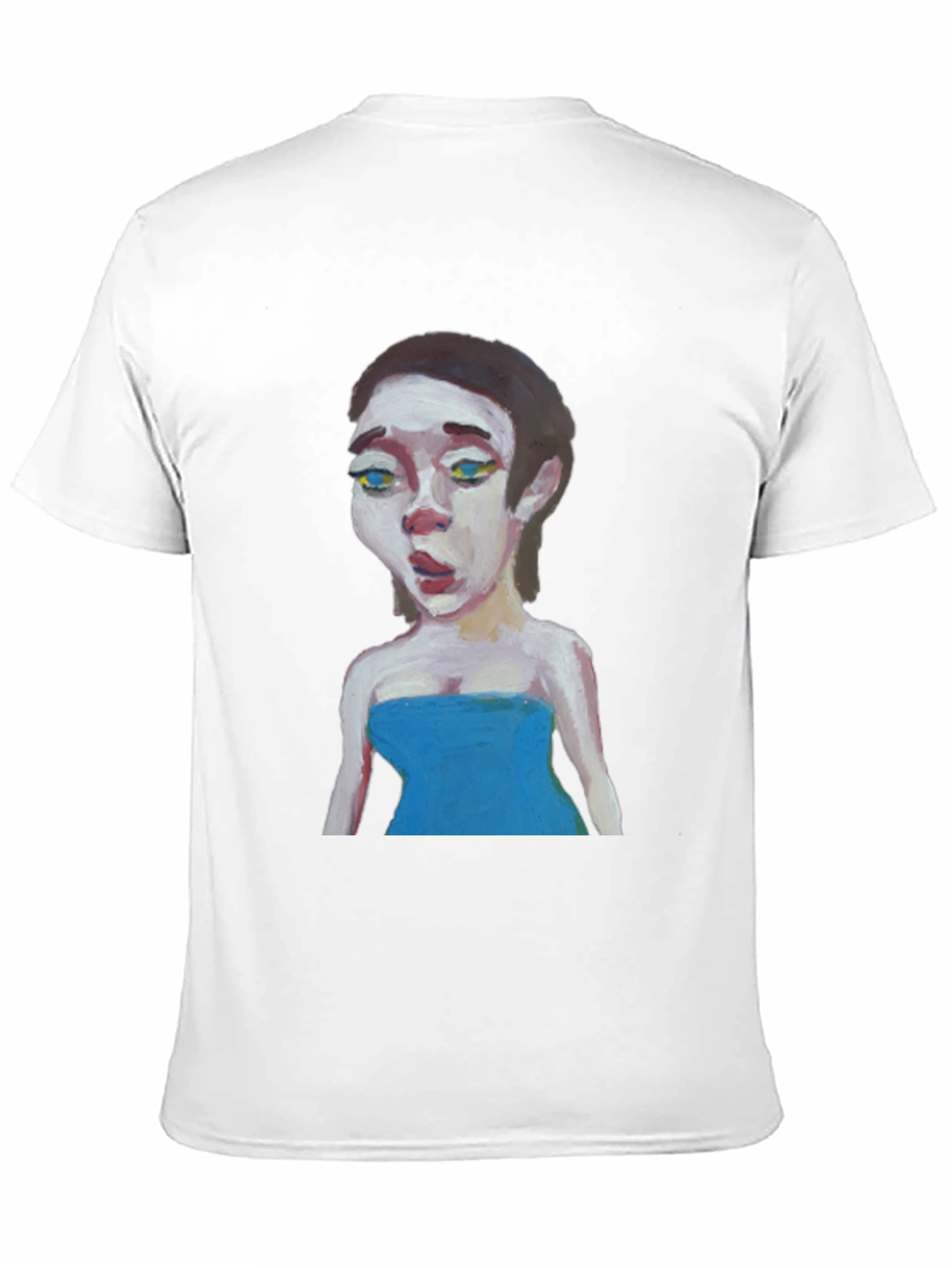 Black Painted Portrait Graphic Tee - Unique Art Shirt view 11