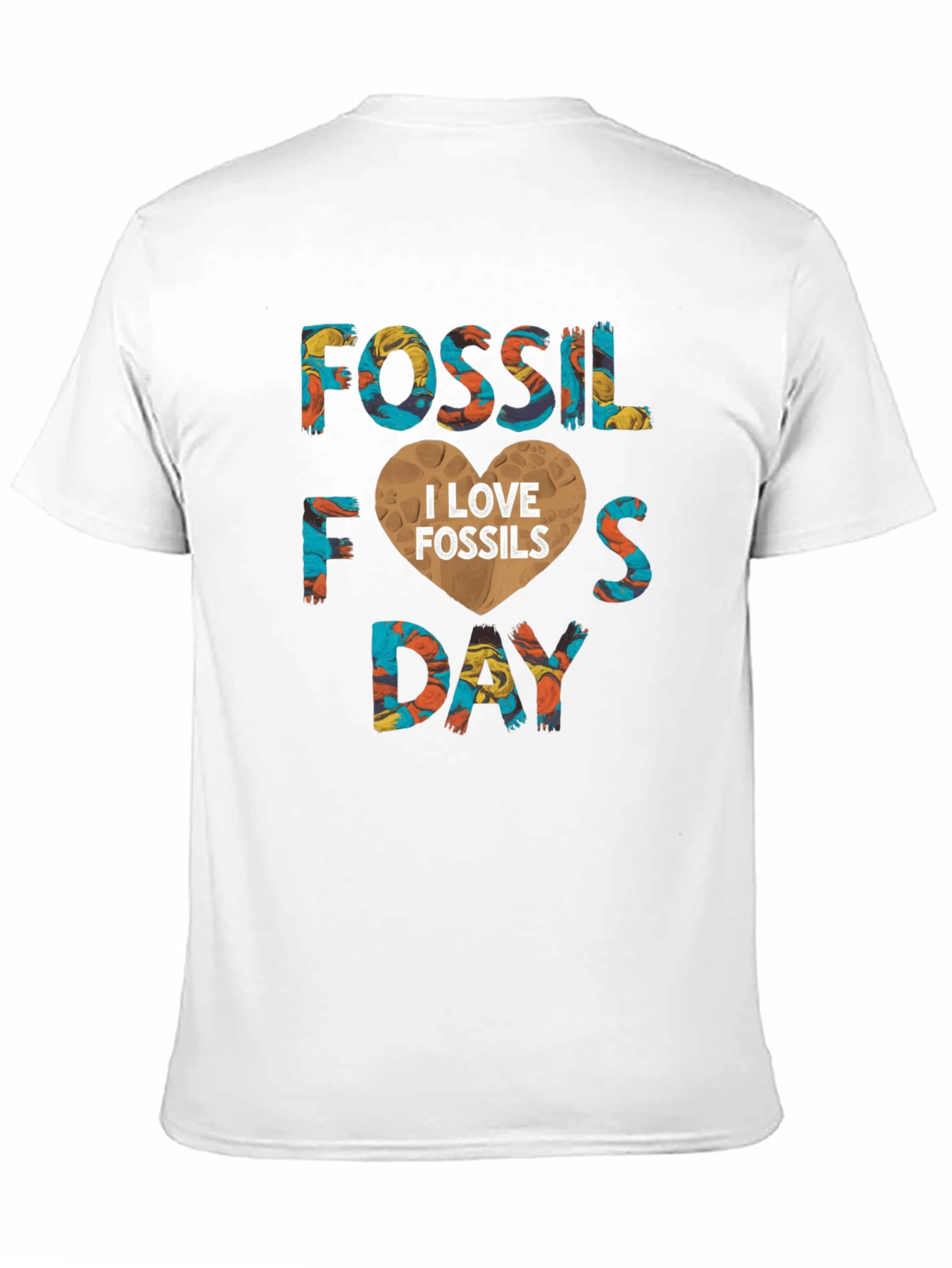 Black Fossil Day I Love Fossils Graphic Tee Shirt view 11