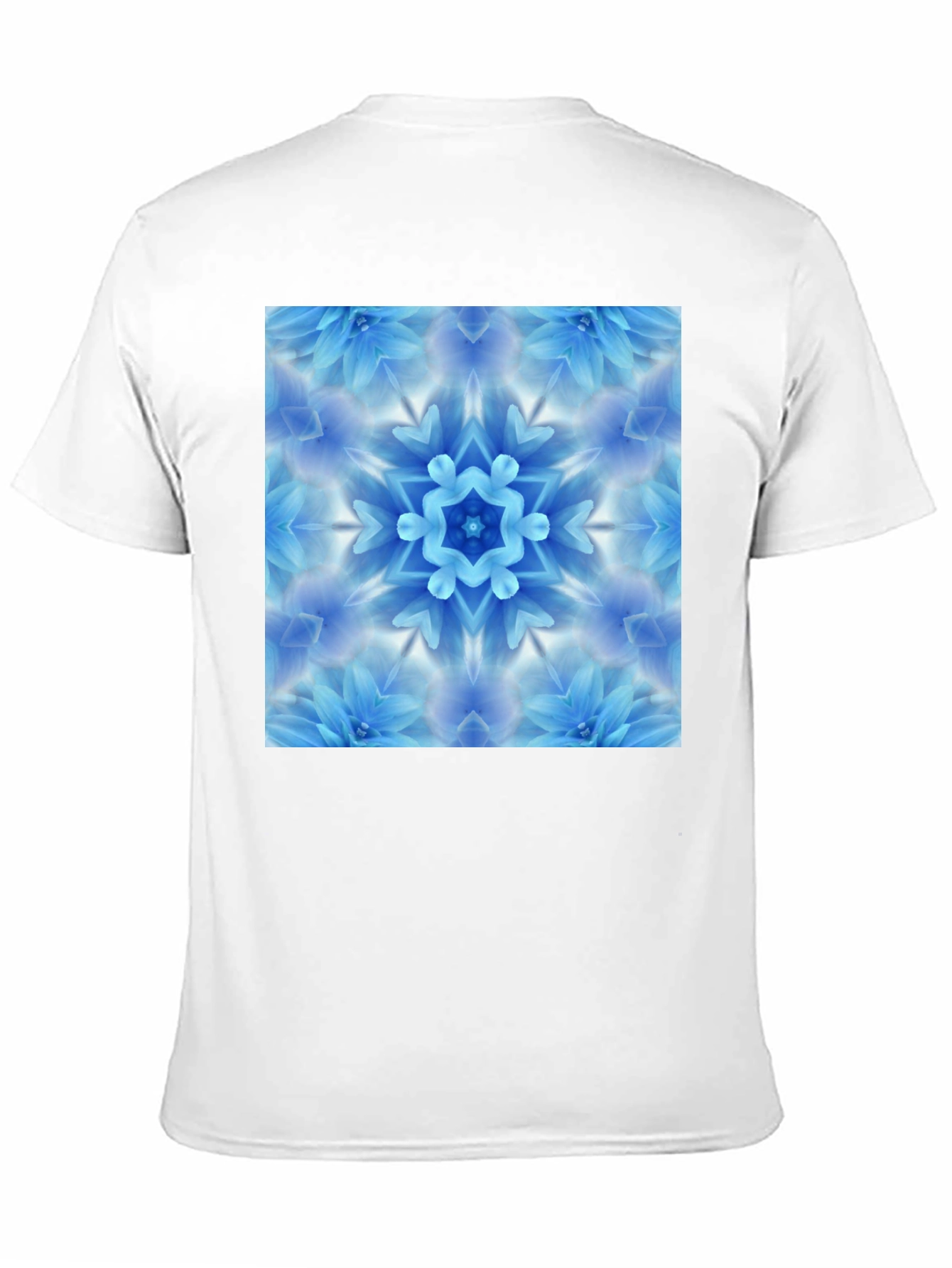 Black Black Tee with Blue Flower Mandala Graphic view 11