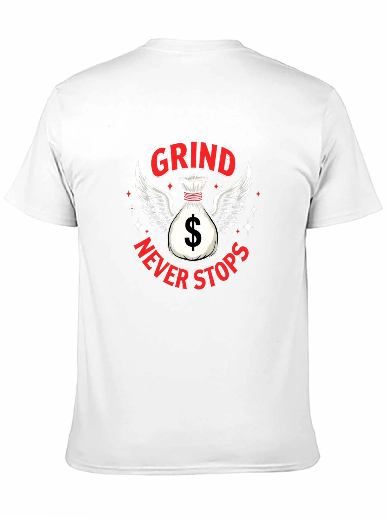 Black Grind Never Stops Black Graphic T-Shirt view 11