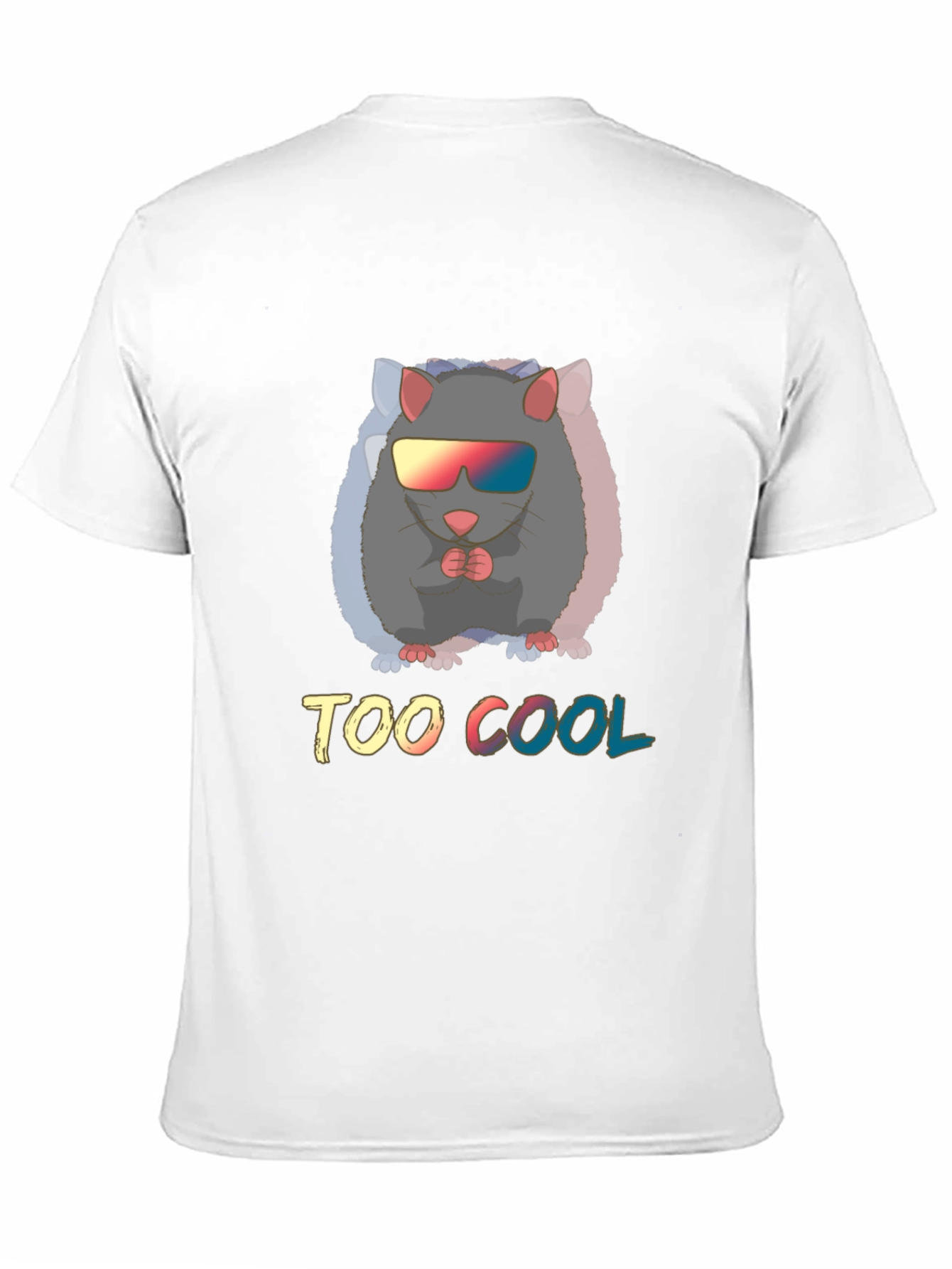 Black Too Cool Rat Graphic Tee - Unisex Cotton T-Shirt view 11