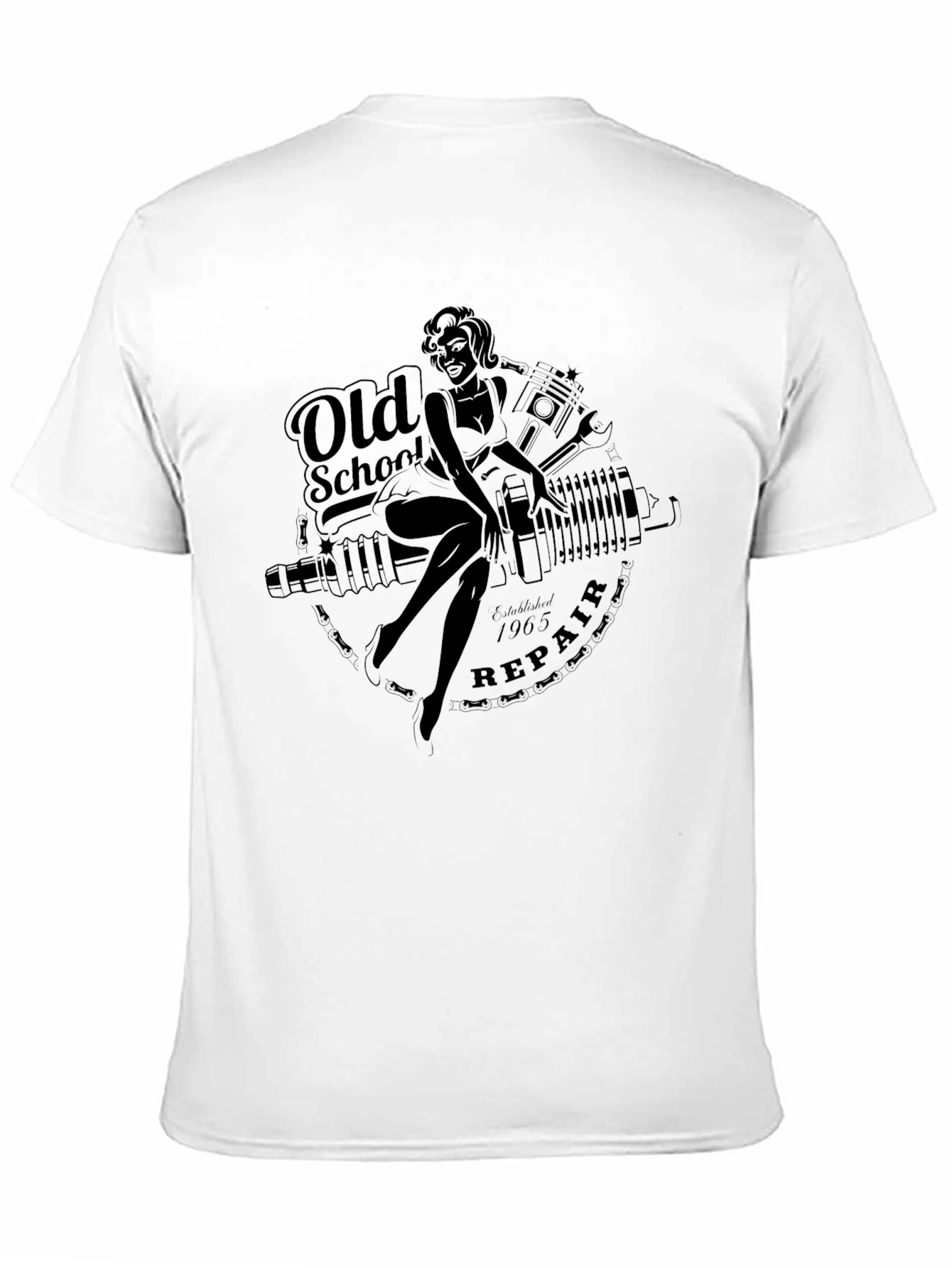 Black Old School Repair Graphic T-Shirt - Black view 11