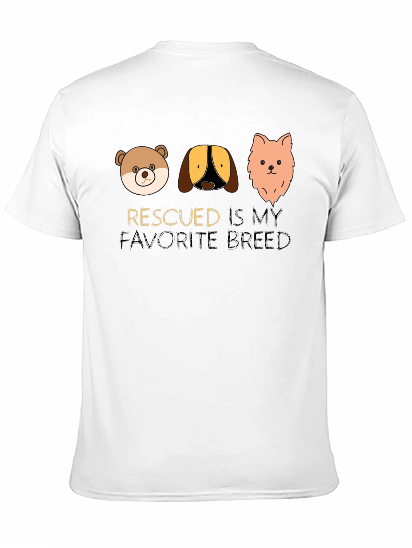 Black Rescued is My Favorite Breed T-Shirt view 11