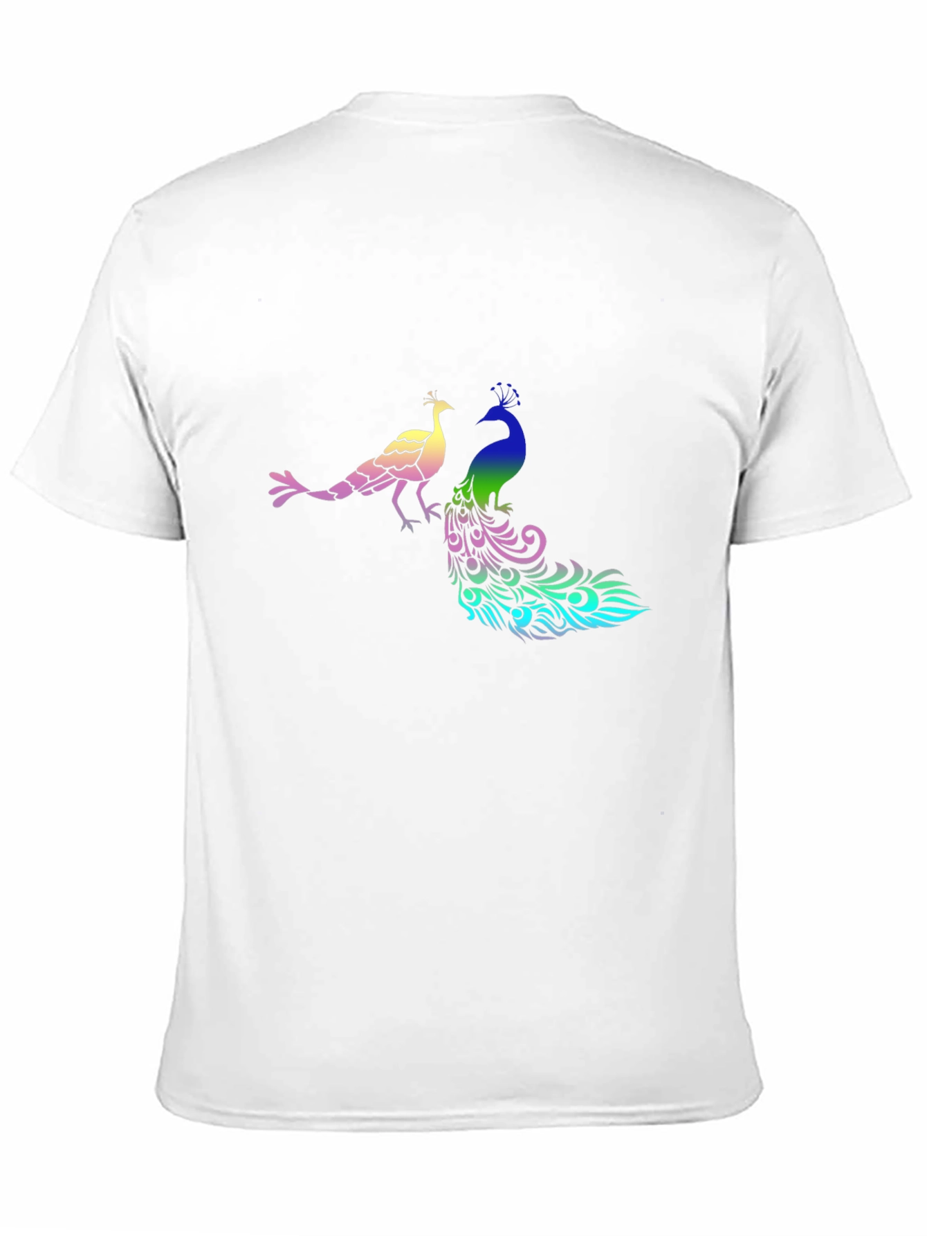 Black Peacock Graphic Print Black T-Shirt view 11