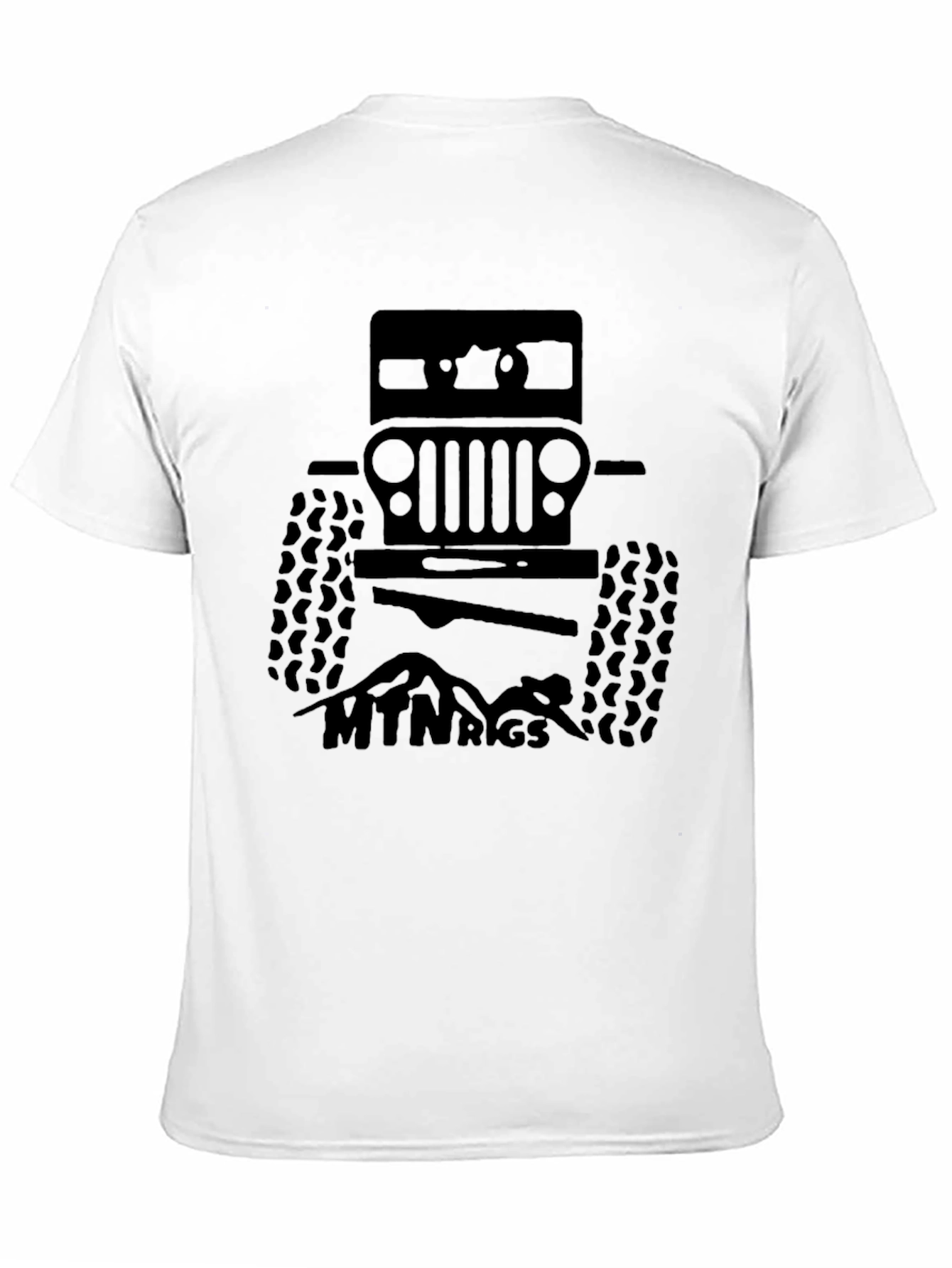 Black MTN Rigs Off-Road T-Shirt - Black Jeep Design view 11