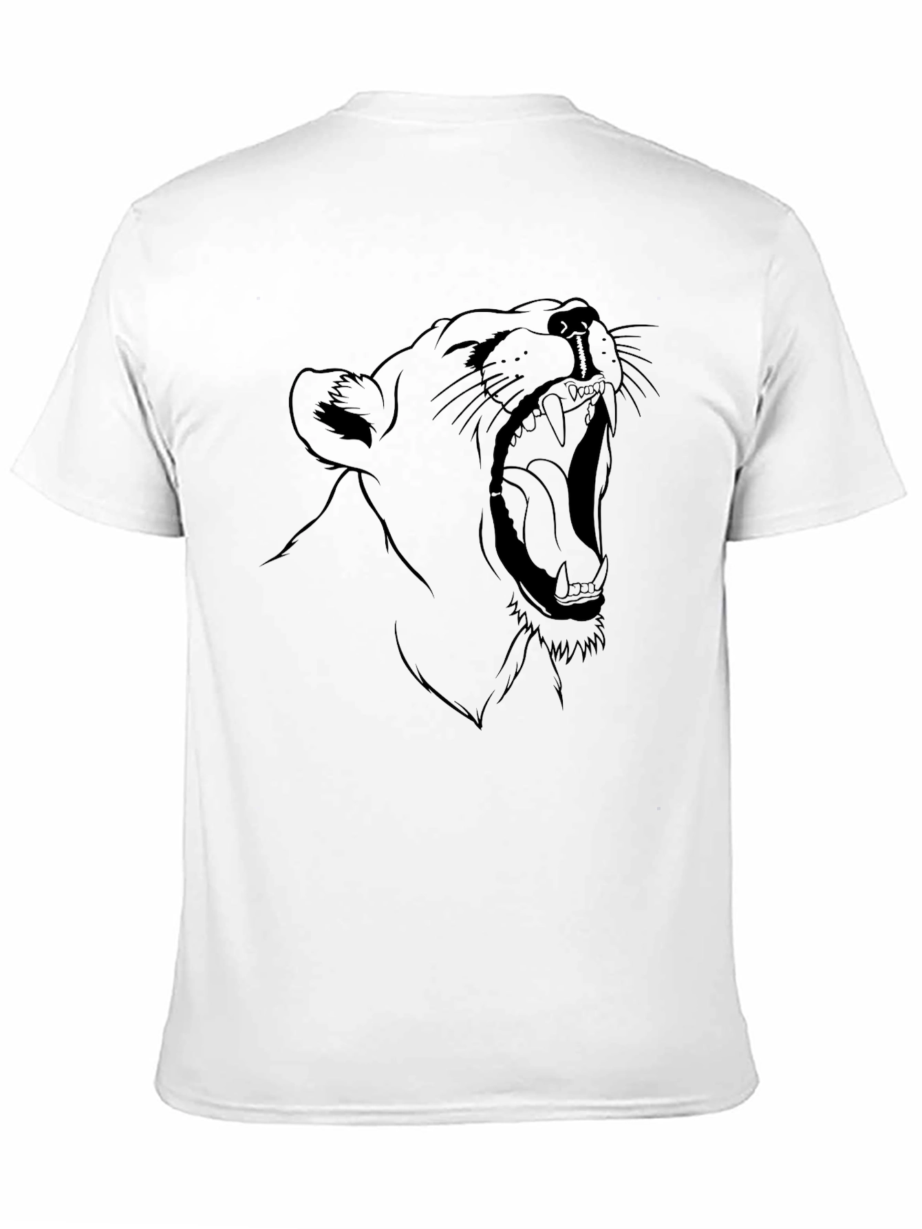 Black Roaring Lion Graphic Tee - Black Cotton T-Shirt view 11