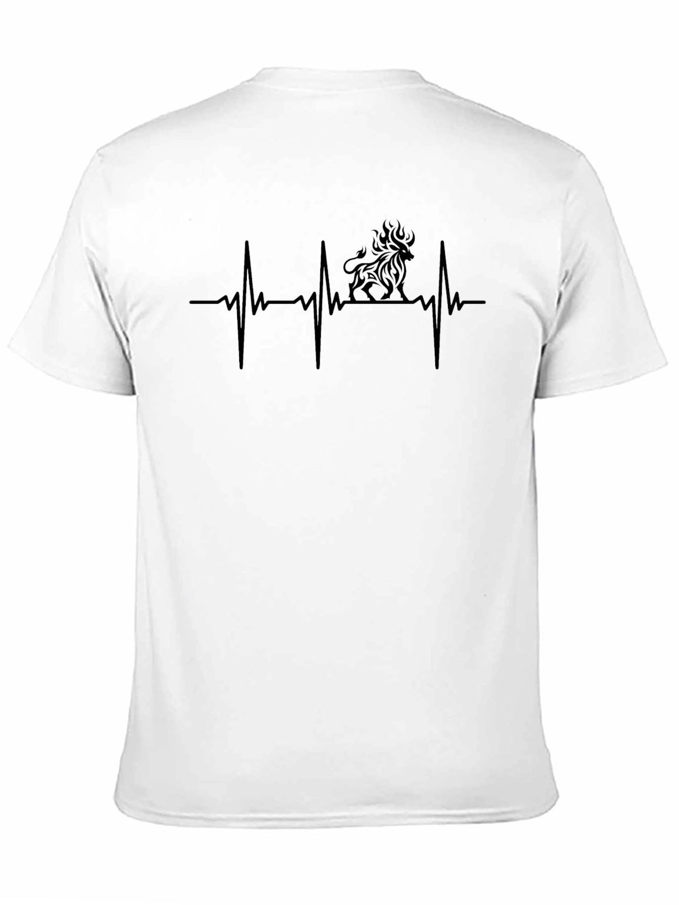 Black Lion Heartbeat Graphic T-Shirt - Black view 11