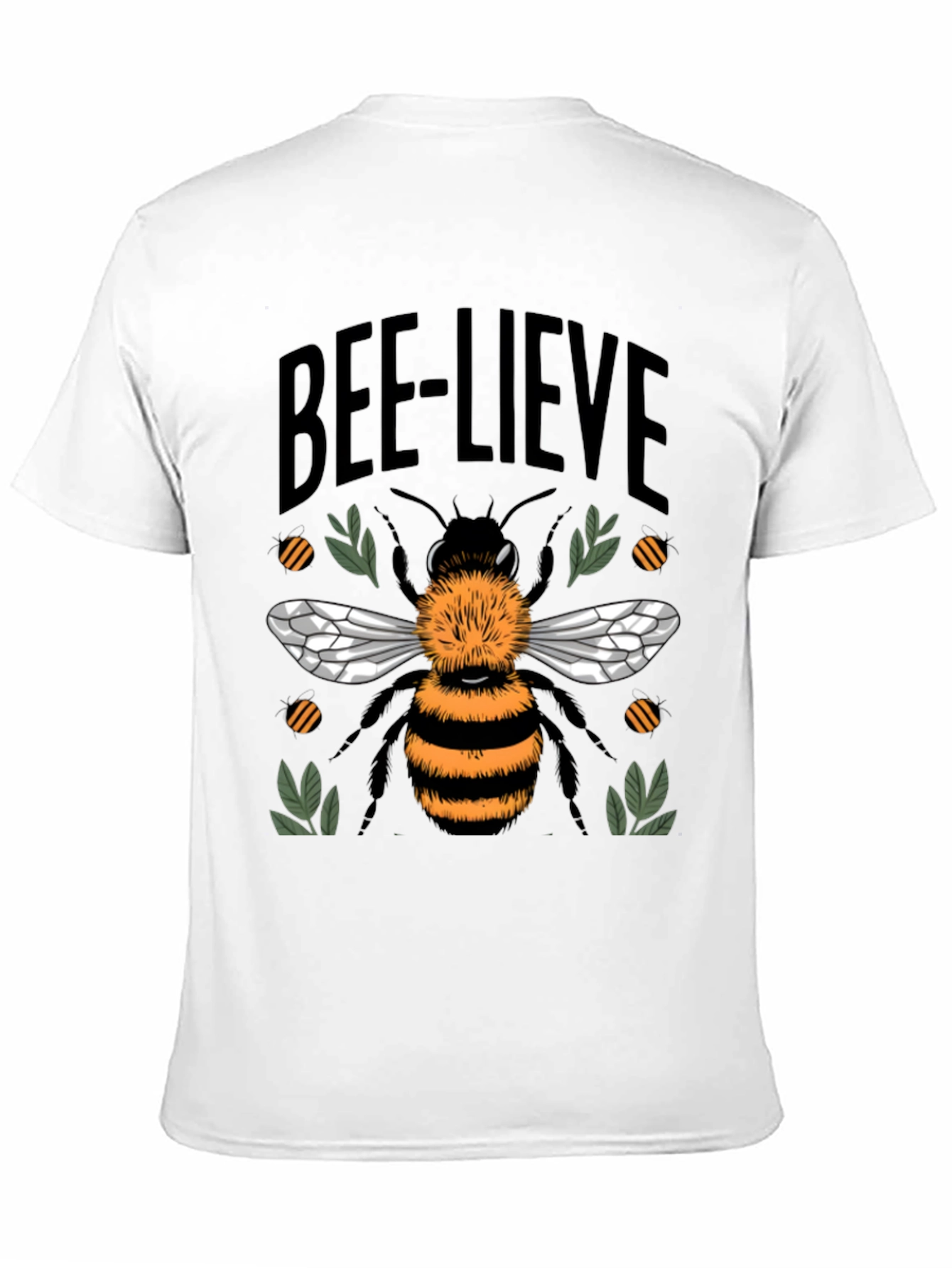 Black Bee-lieve Graphic Tee - Black Cotton T-Shirt view 11
