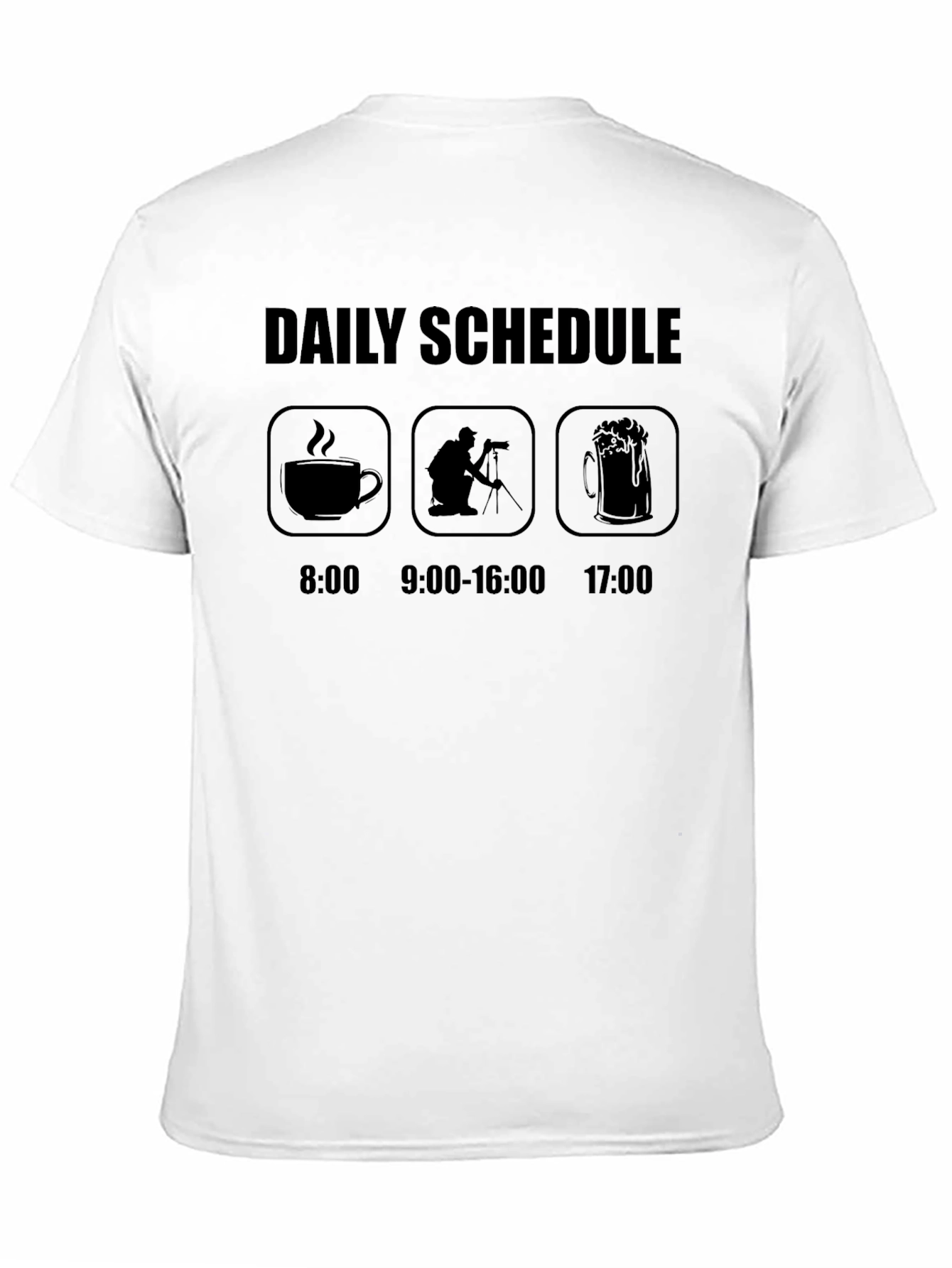 Black Photographer's Daily Schedule Graphic T-Shirt view 11