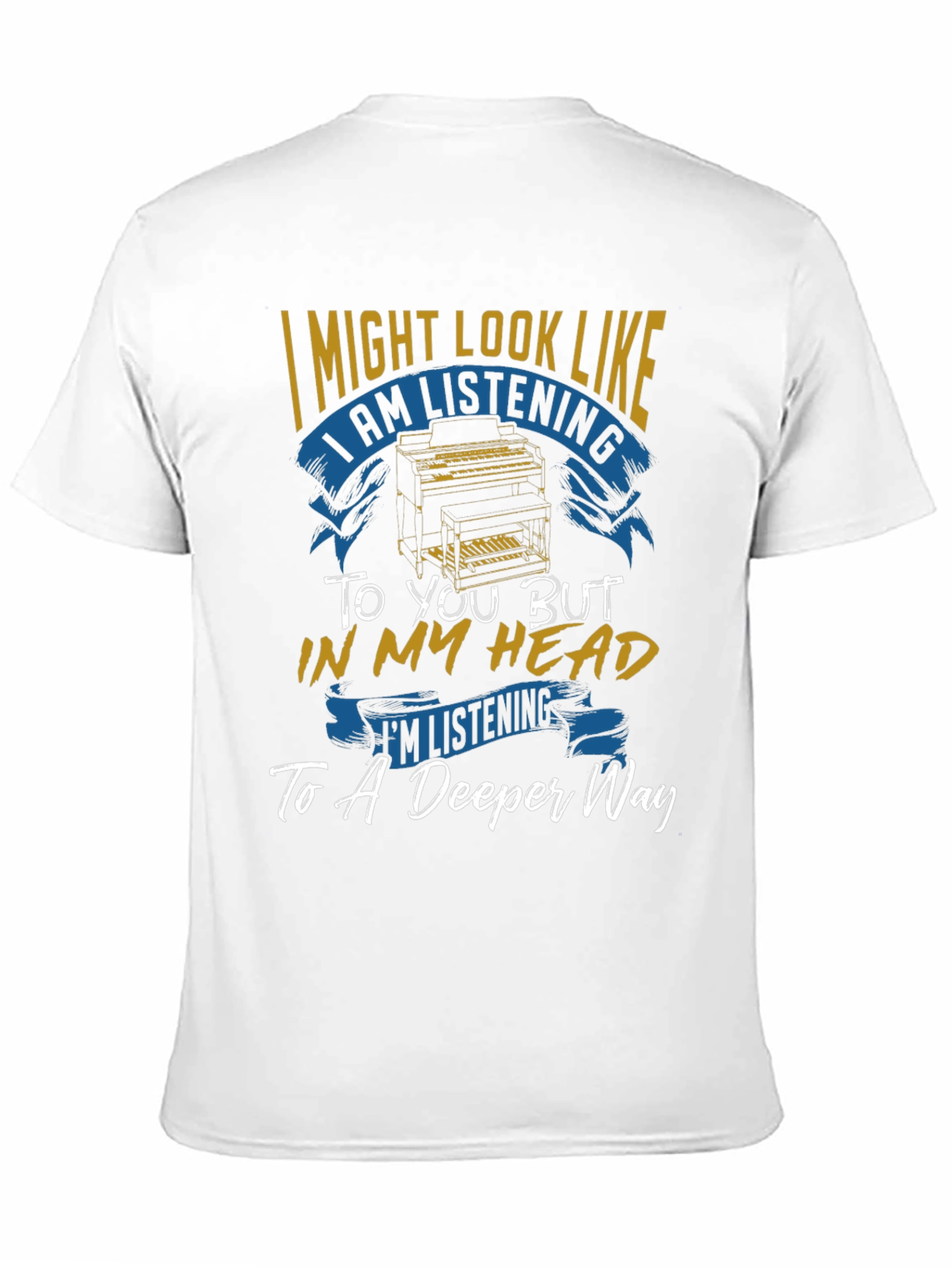 Black I Might Look Like I Am Listening T-Shirt view 11