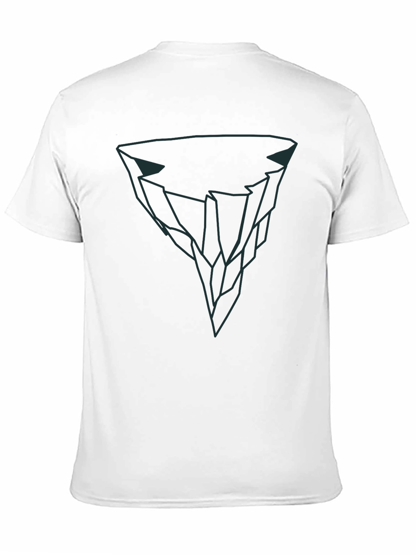 Black Geometric Iceberg Graphic Tee - Modern Black T-Shirt view 11