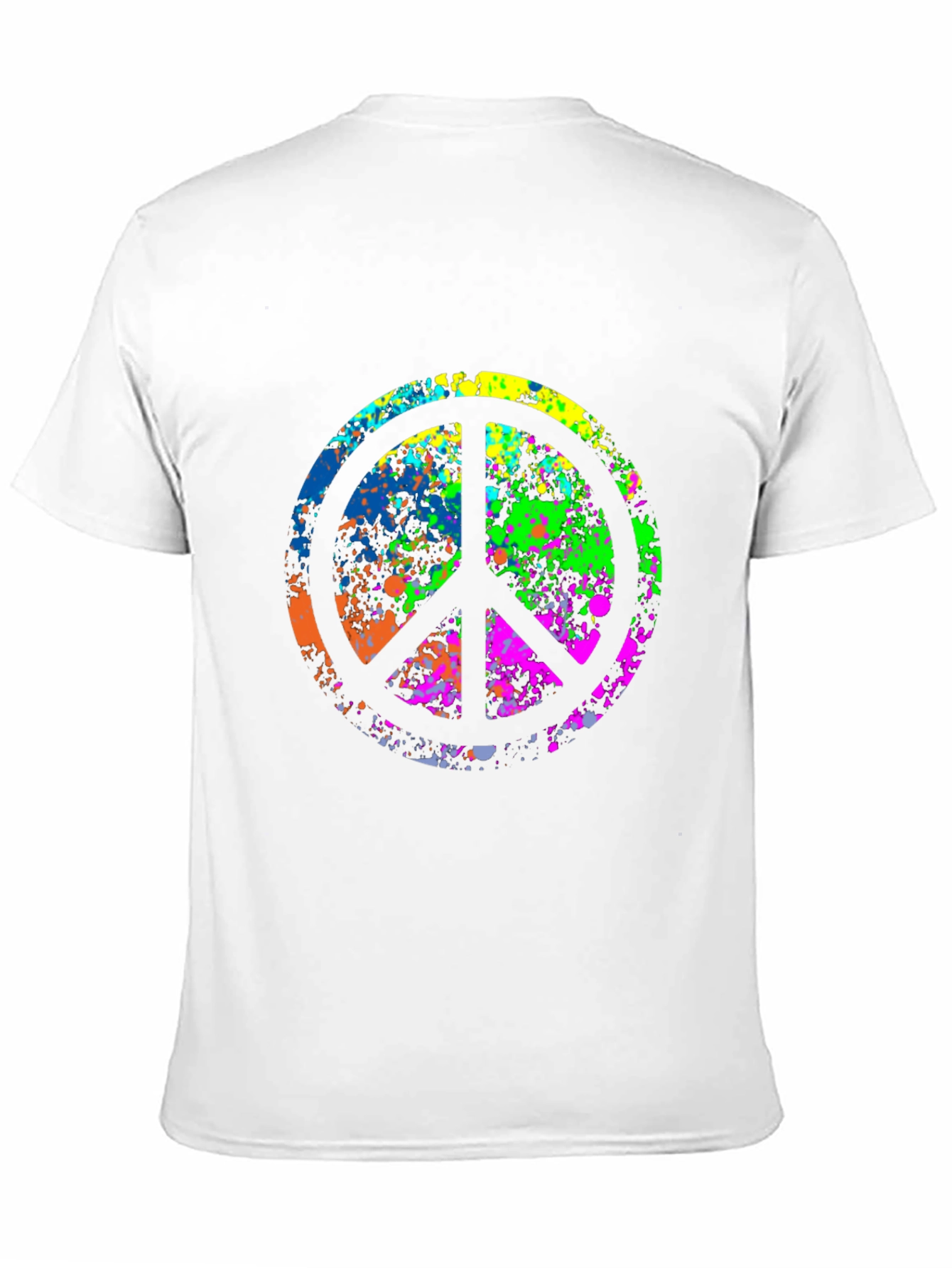 Black Peace Sign Splatter Graphic Tee - Black view 11